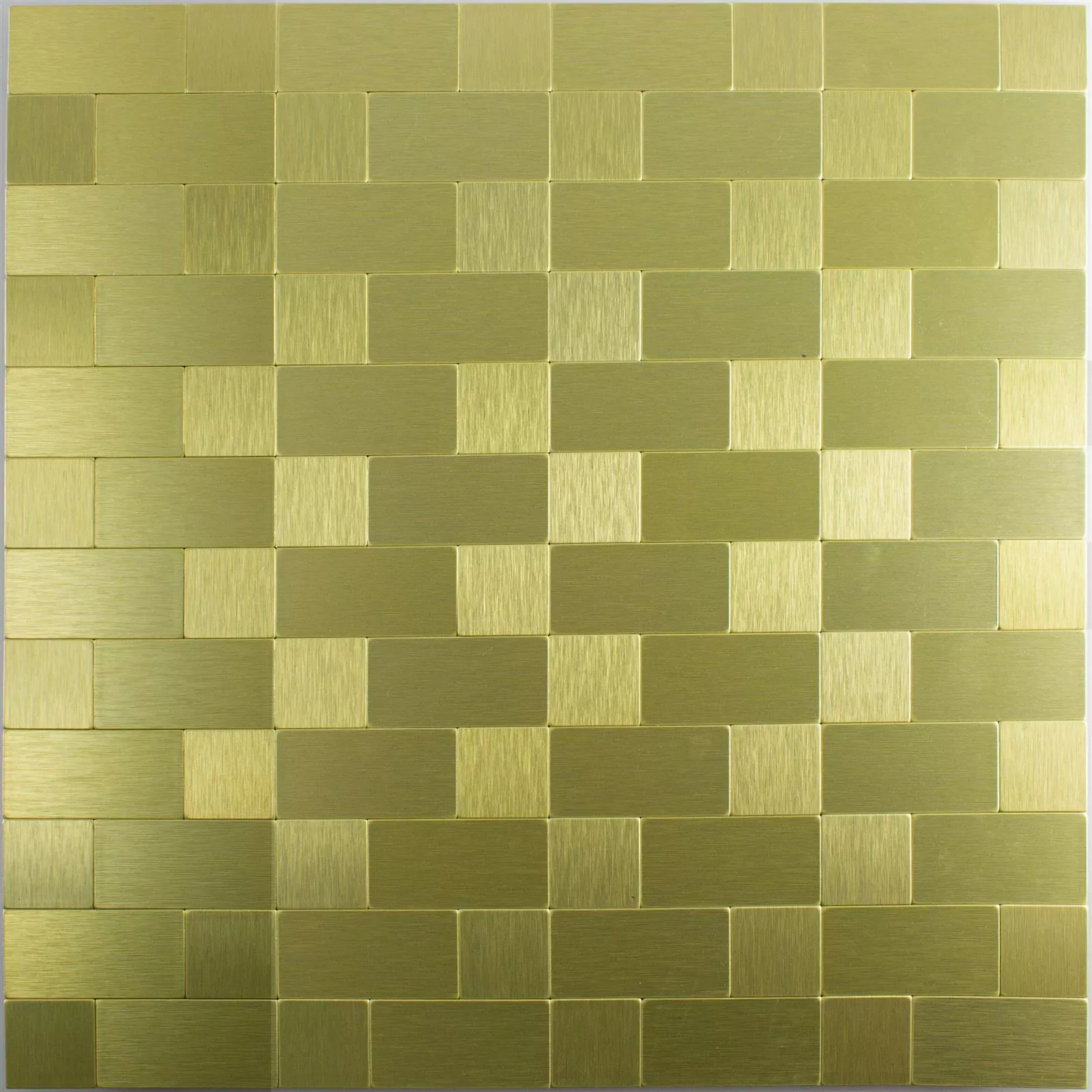 Prøve fra Mosaik Fliser Metal Selvklæbende Vryburg Guld Kombi