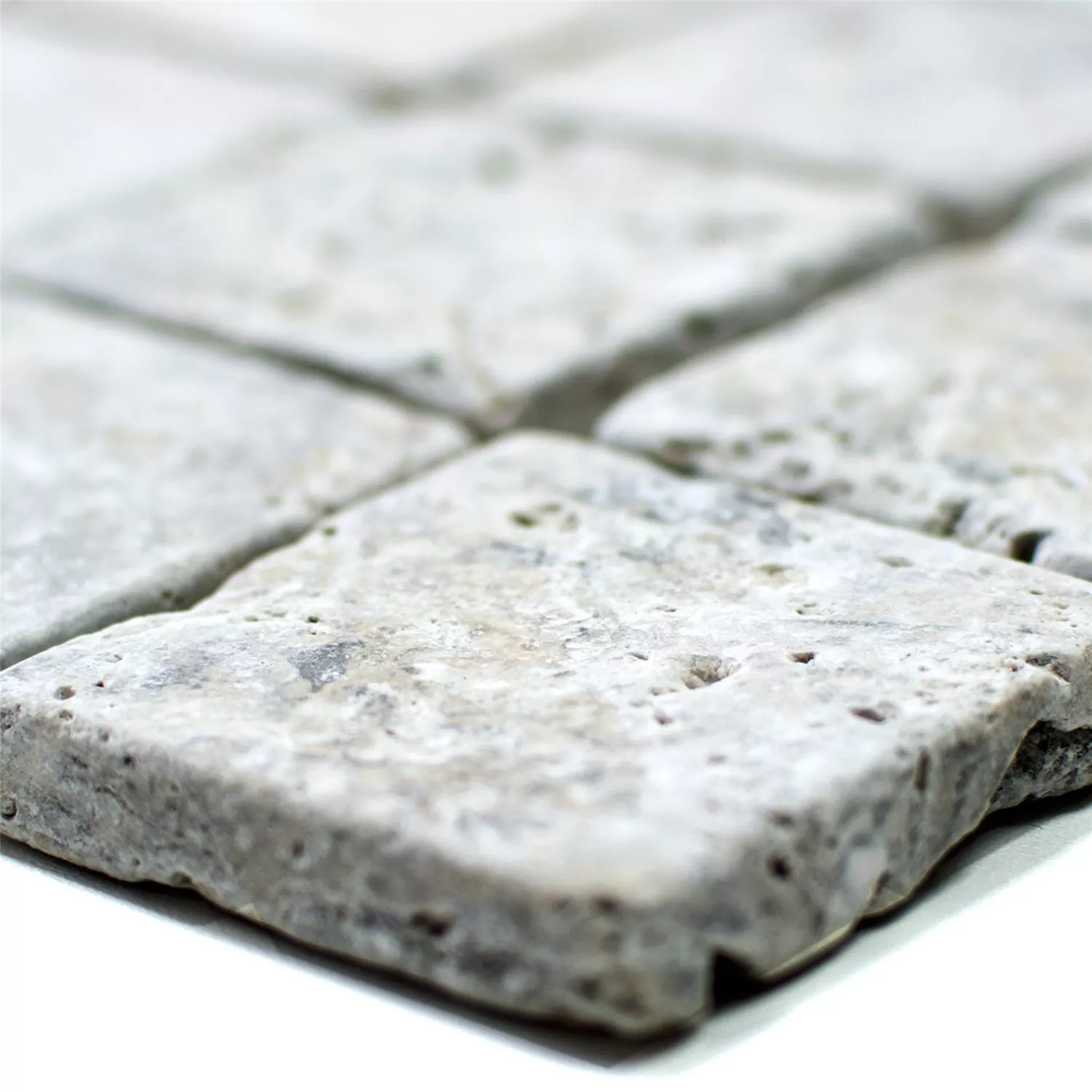 Mosaik Fliser Travertin Nestor Sølv 48 Mosaik Fliser Travertin Nestor Sølv 48