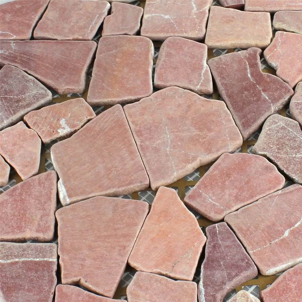 Mosaik Fliser Marmor Brud Rosso Palermo