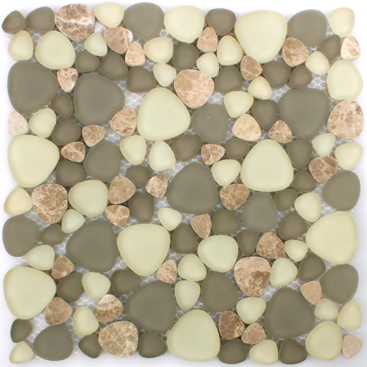 Glas Natursten Mosaikfliser Kiew Brun Beige