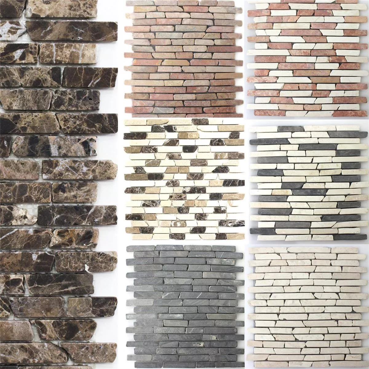 Mosaik Fliser Natursten Marmor Bali Bricks
