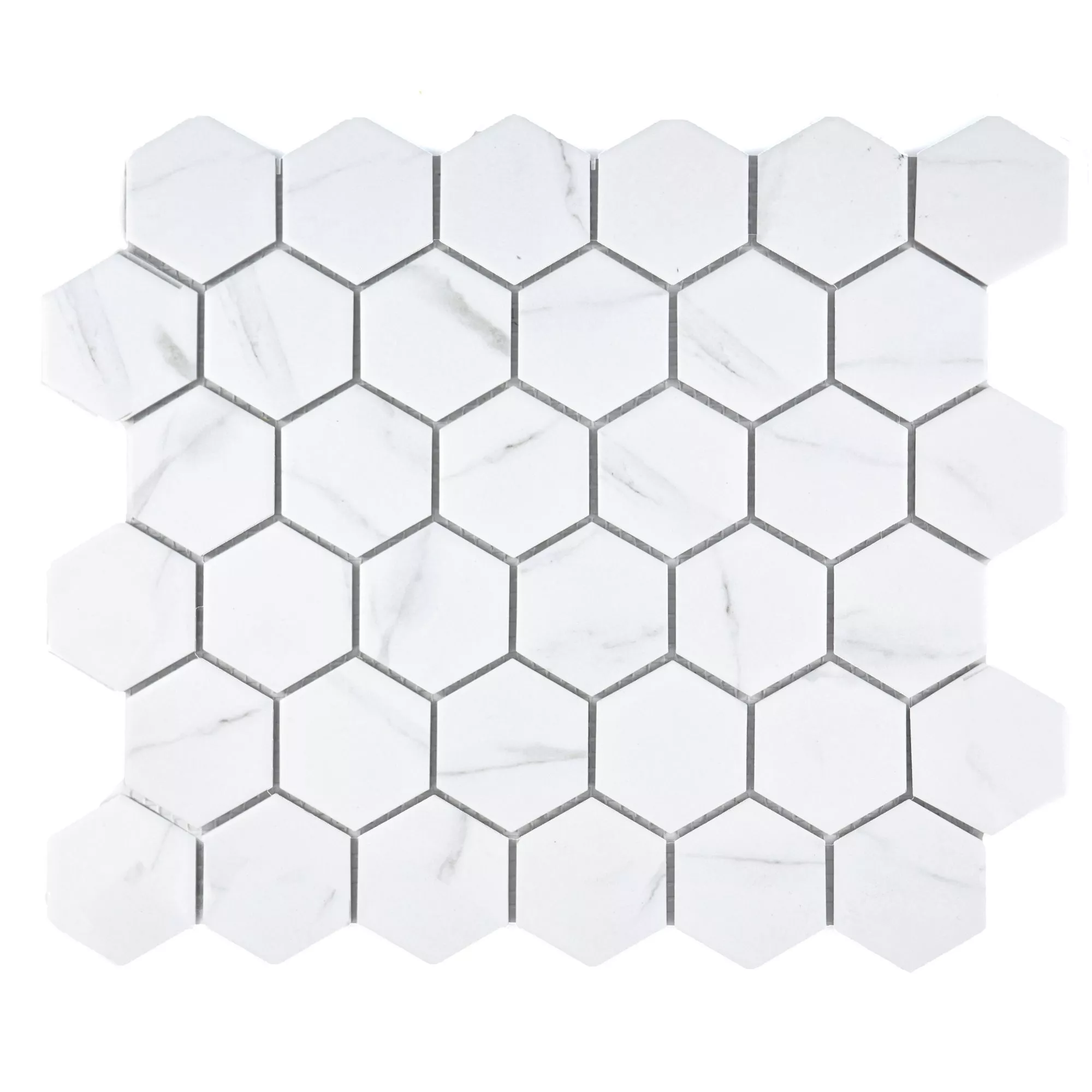 Keramik Mosaik Fliser Zyrus Carrara Hexagon 51