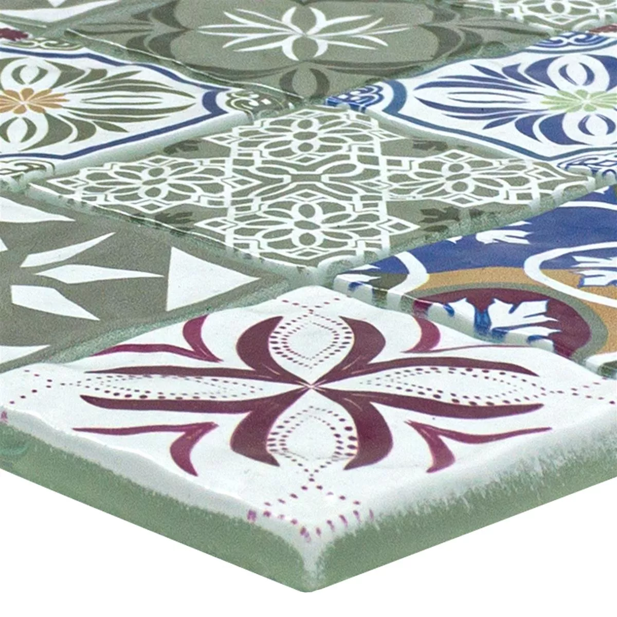 Glasmosaik Fliser Magnolia Ornament Farverige Glasmosaik Fliser Magnolia Ornament Farverige