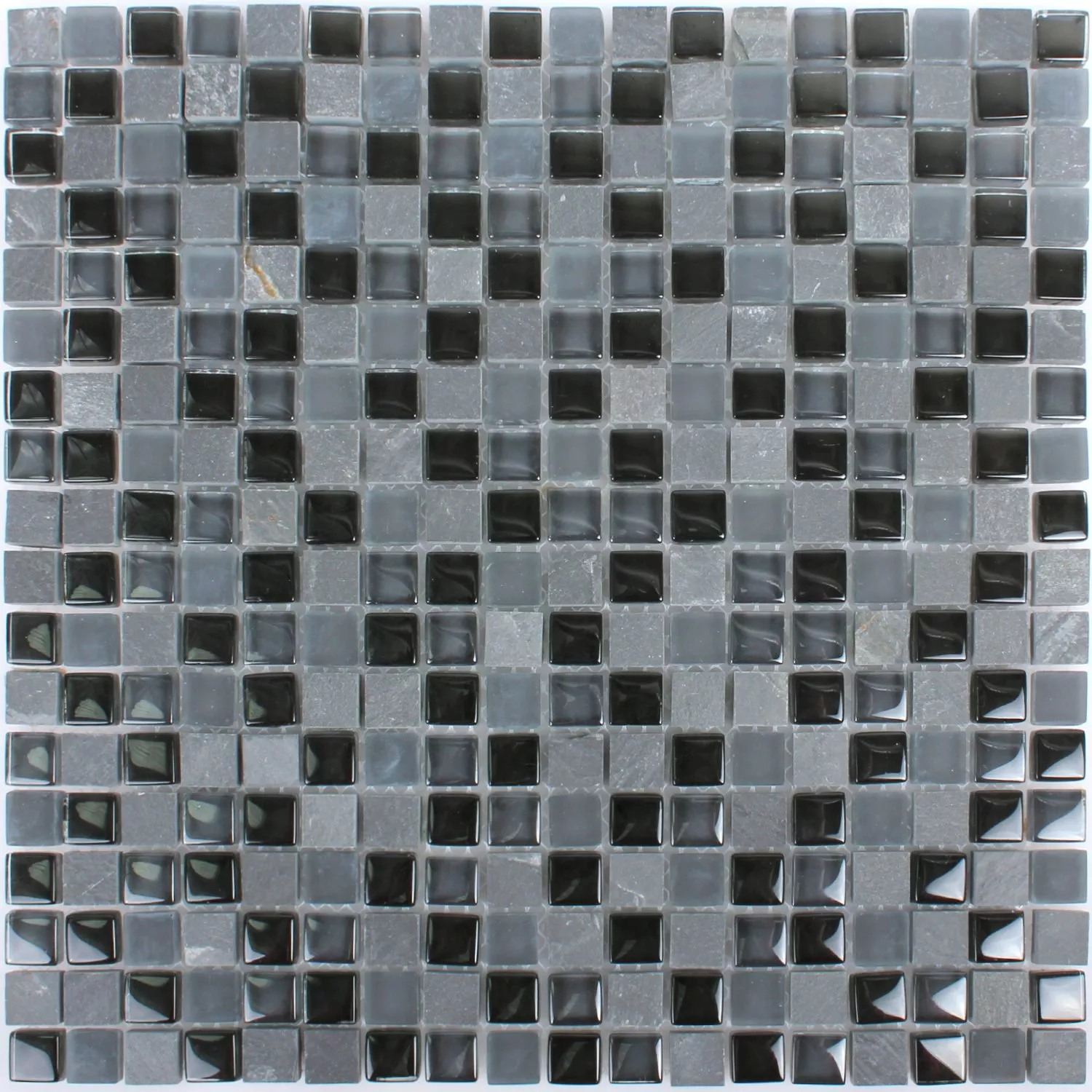 Mosaik Fliser Marmor Java Glasmix Apollo Sort 15