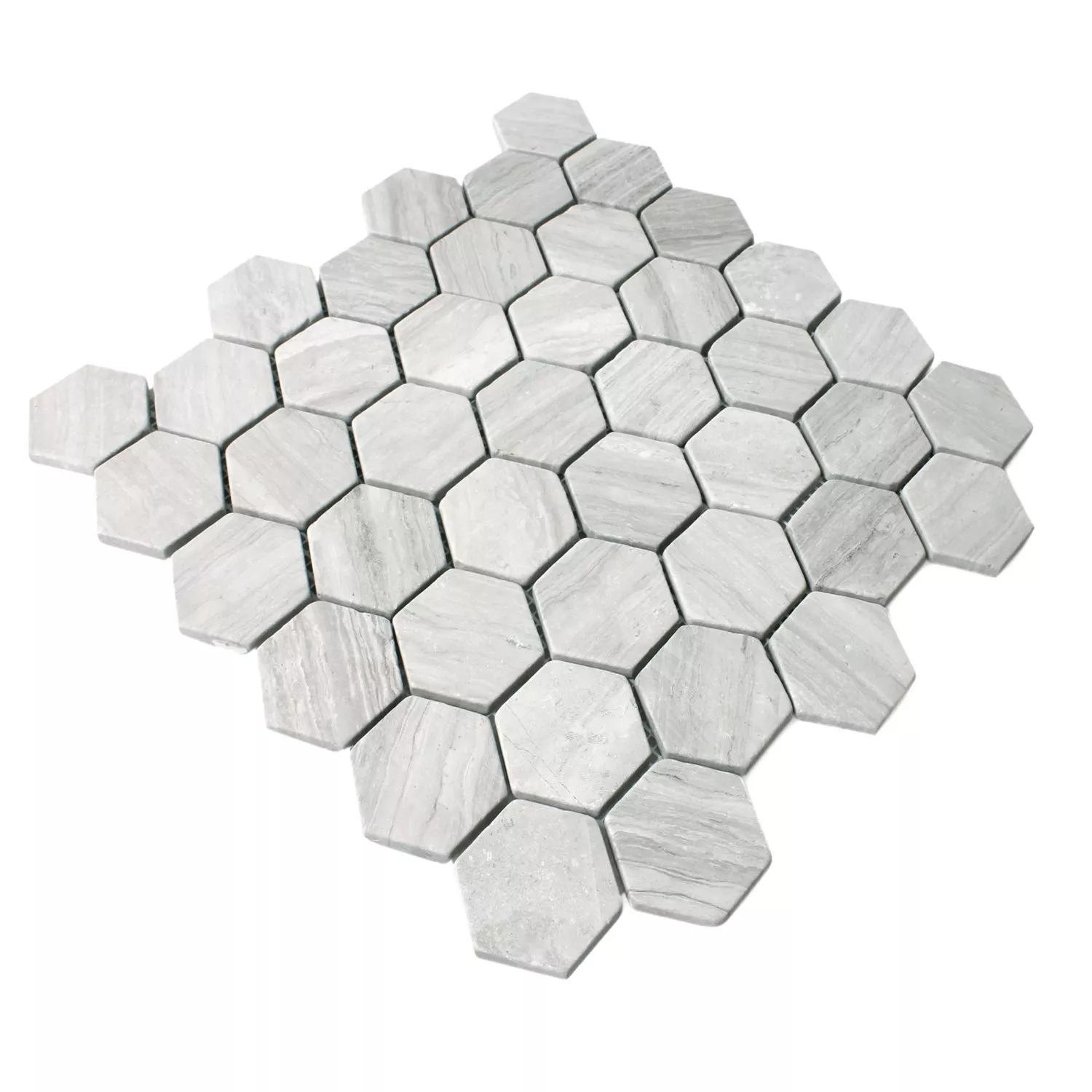 Mosaik Fliser Marmor Tarsus Hexagon Gra