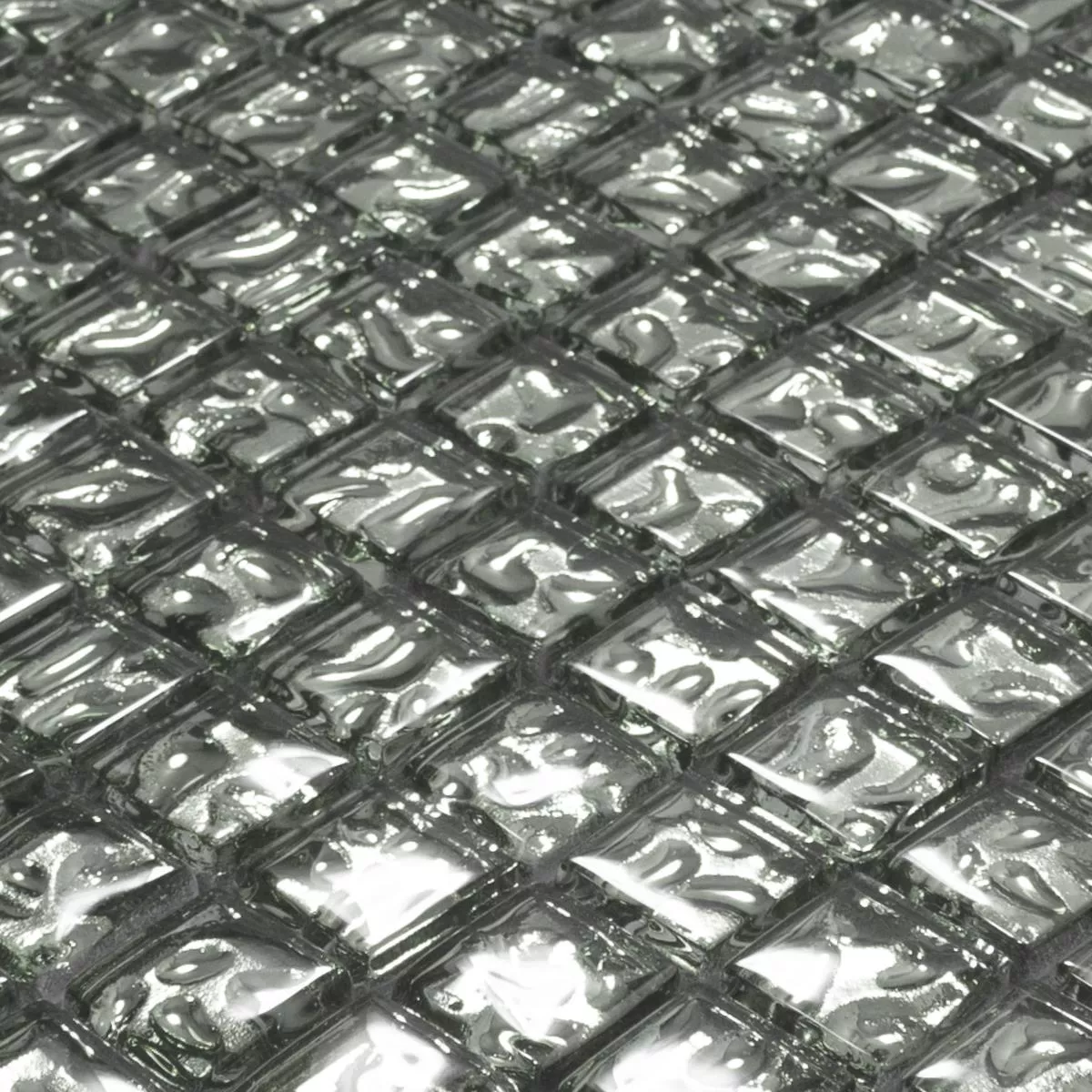 Glasmosaik Fliser Aquatic Sølv