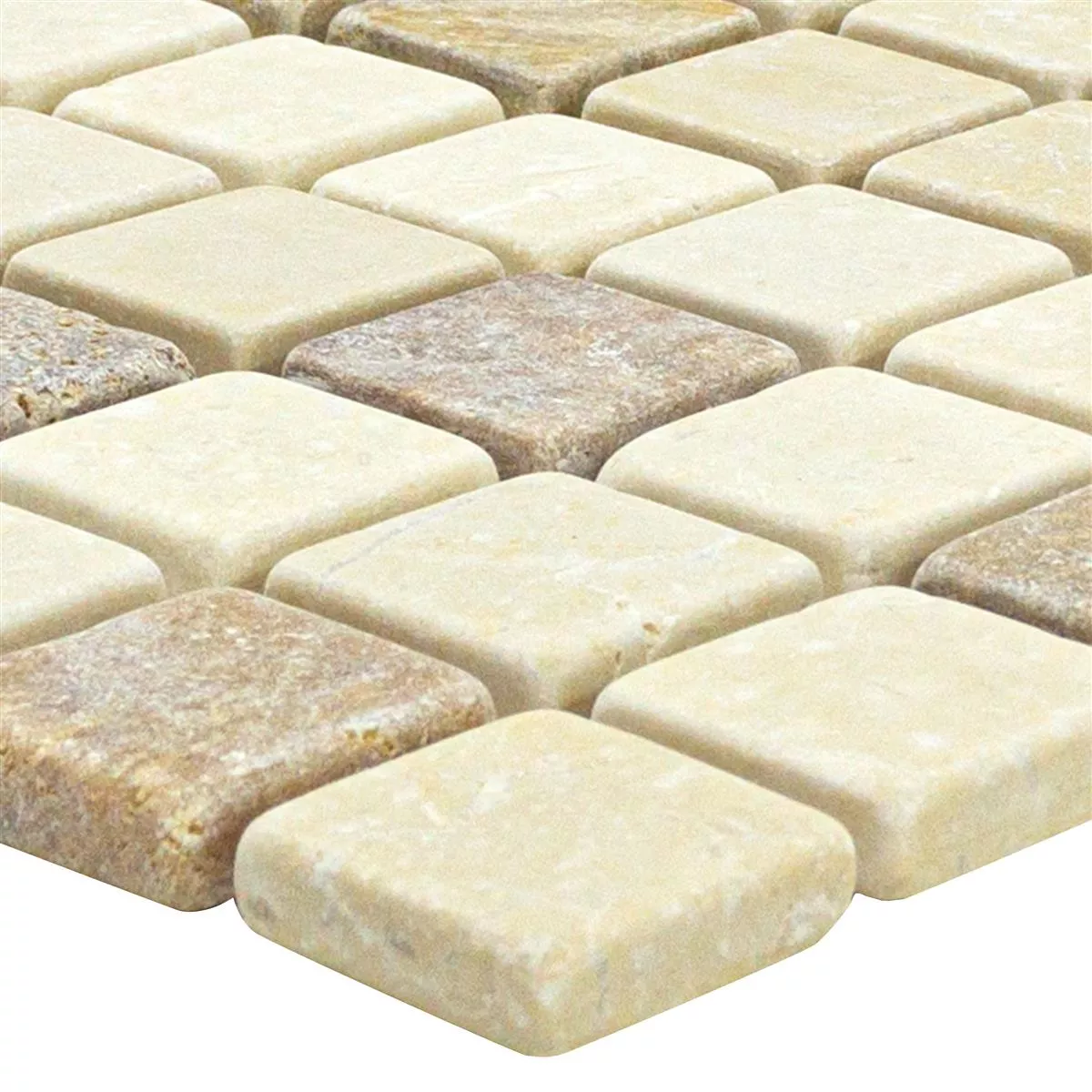 Marmor Natursten Mosaik Fliser Lorentes Lysbrun Mix