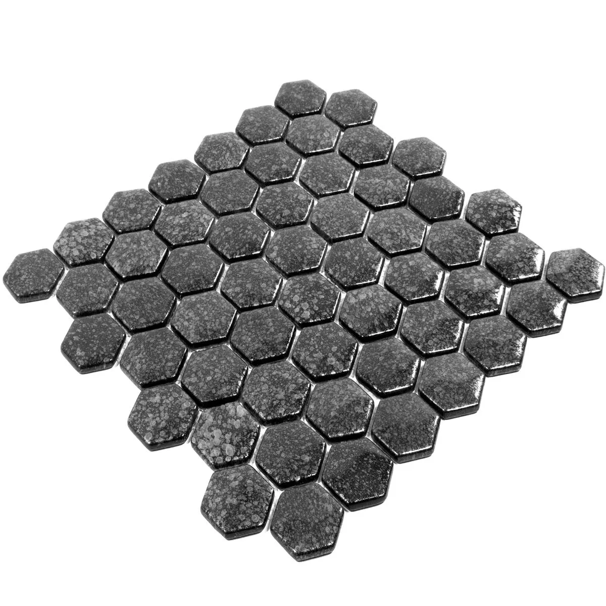 Glasmosaik Fliser Leopard Hexagon 3D Gra