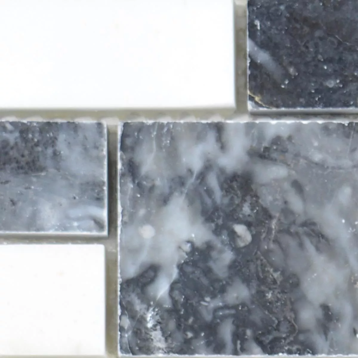 Prøve Marmor Natursten Mosaik Fliser Cordoba Sort Hvid