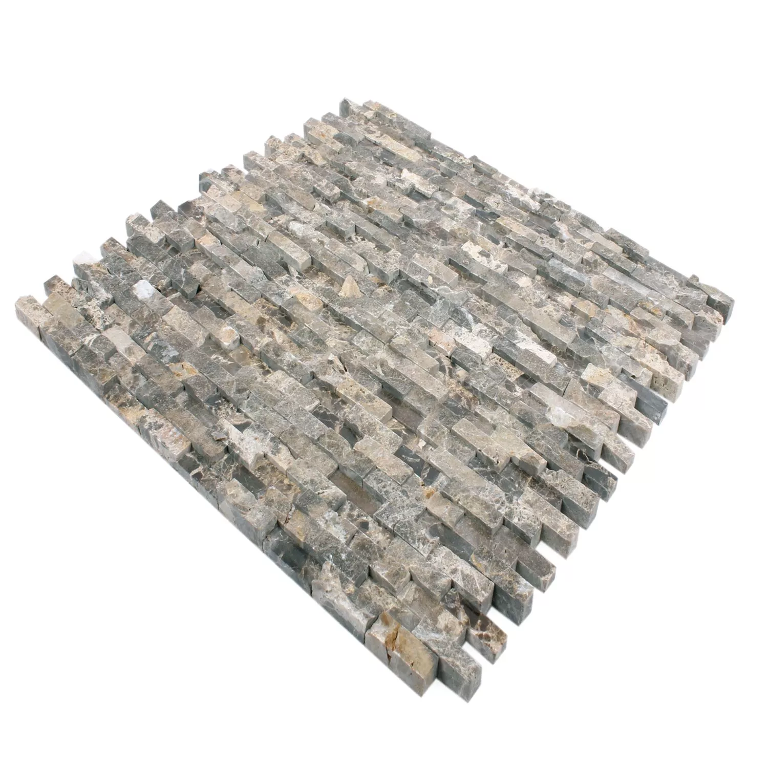 Prøve Mosaik Fliser Marmor Sirocco Emperador 3D