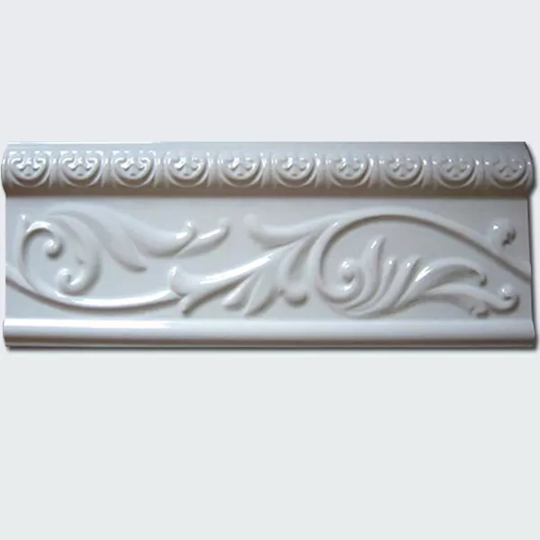 Keramik Væg Bordure 10x30cm Hvid Strålende