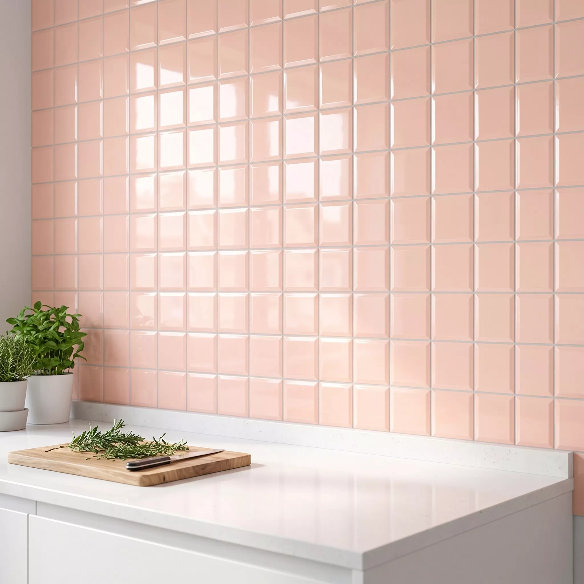 Metro flise Appelsin Strålende 10x10 cm Med Facet Catarina Salmon