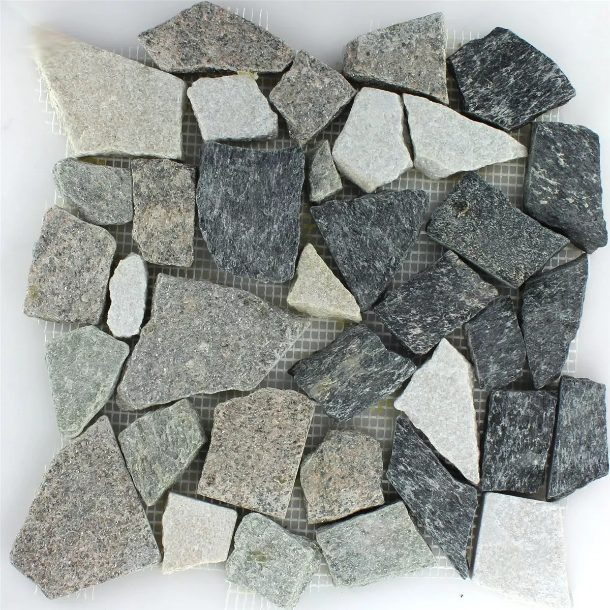Prøve Mosaik Fliser Marmor Brud Basalt