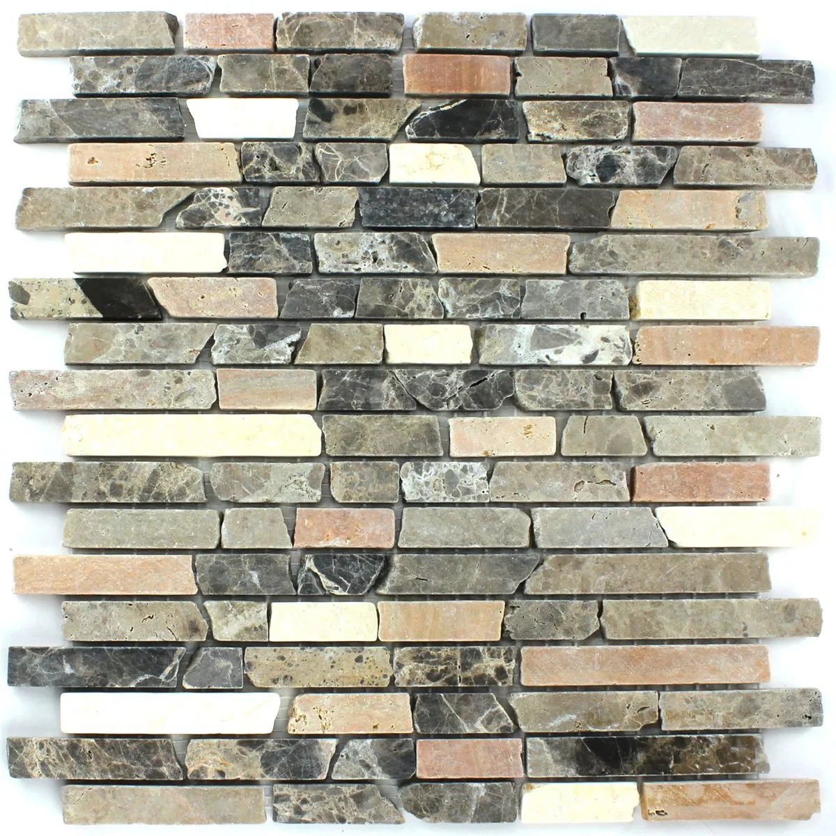 Prøve Mosaik Fliser Marmor Brun Mix