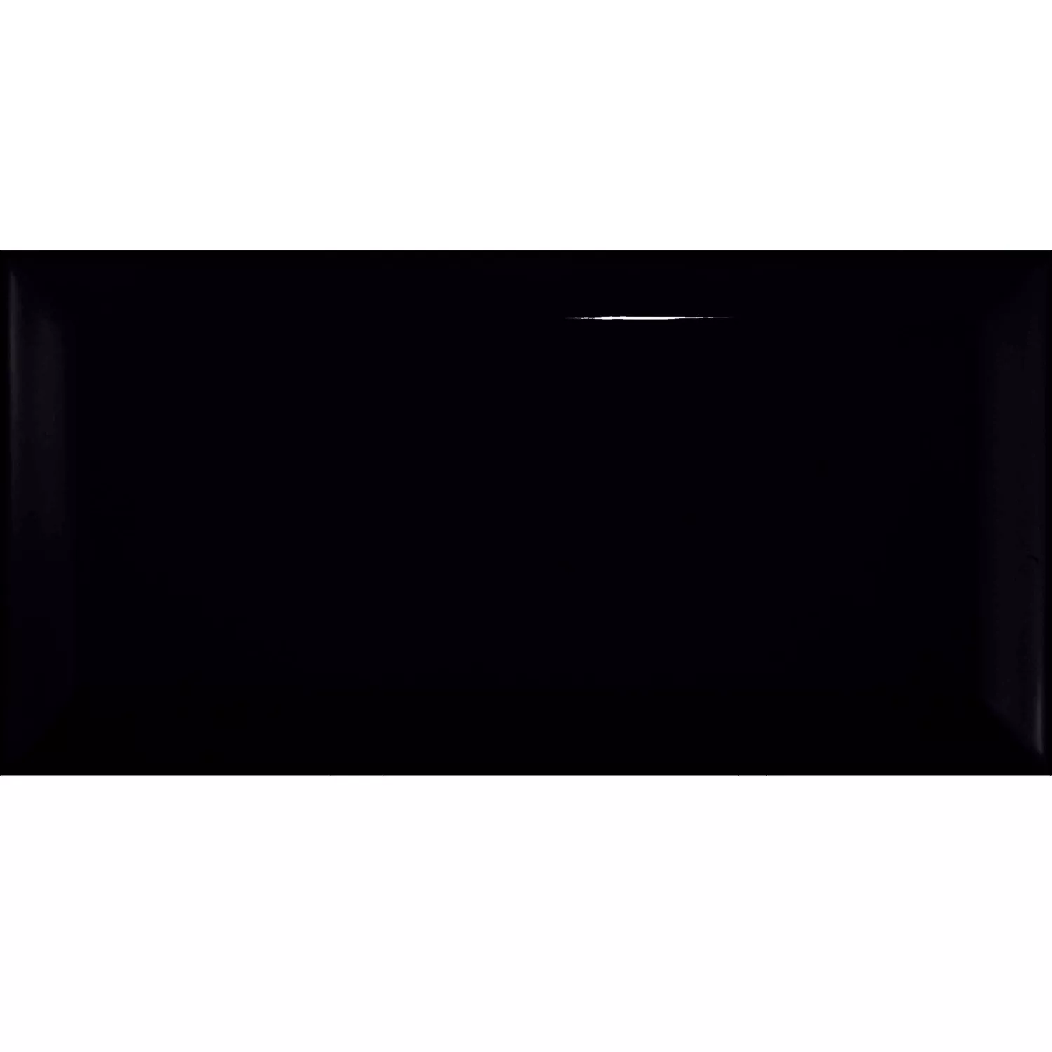 Metro flise Sort Strålende 7,5x15 cm Med Facet Pitcox Negro