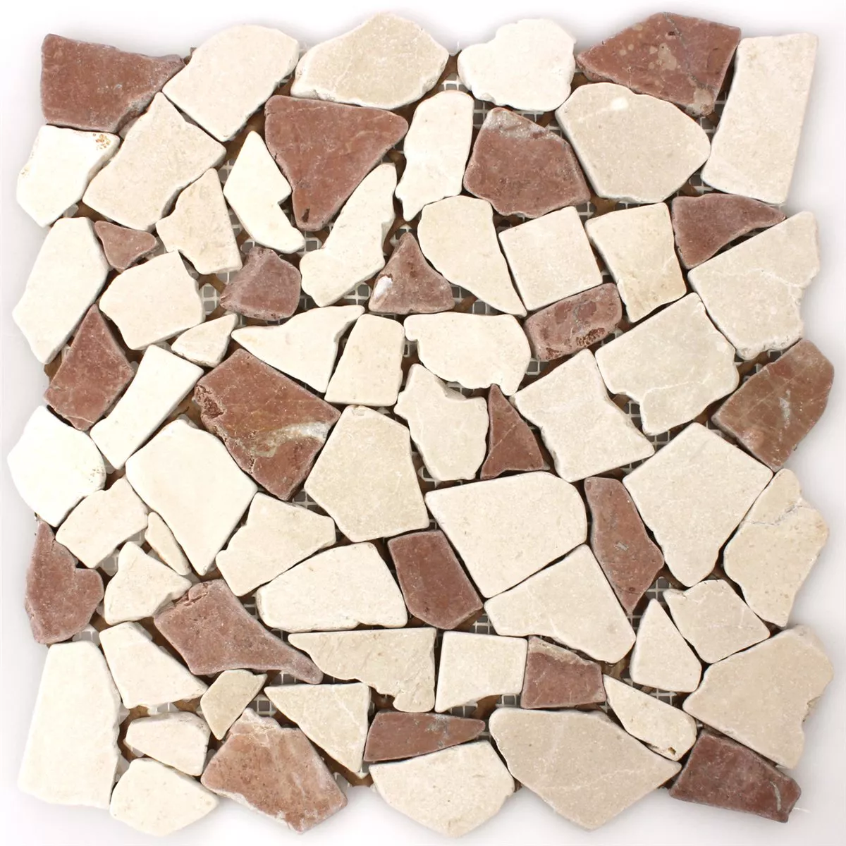 Mosaik Fliser Marmor Brud Rosso Verona Botticino