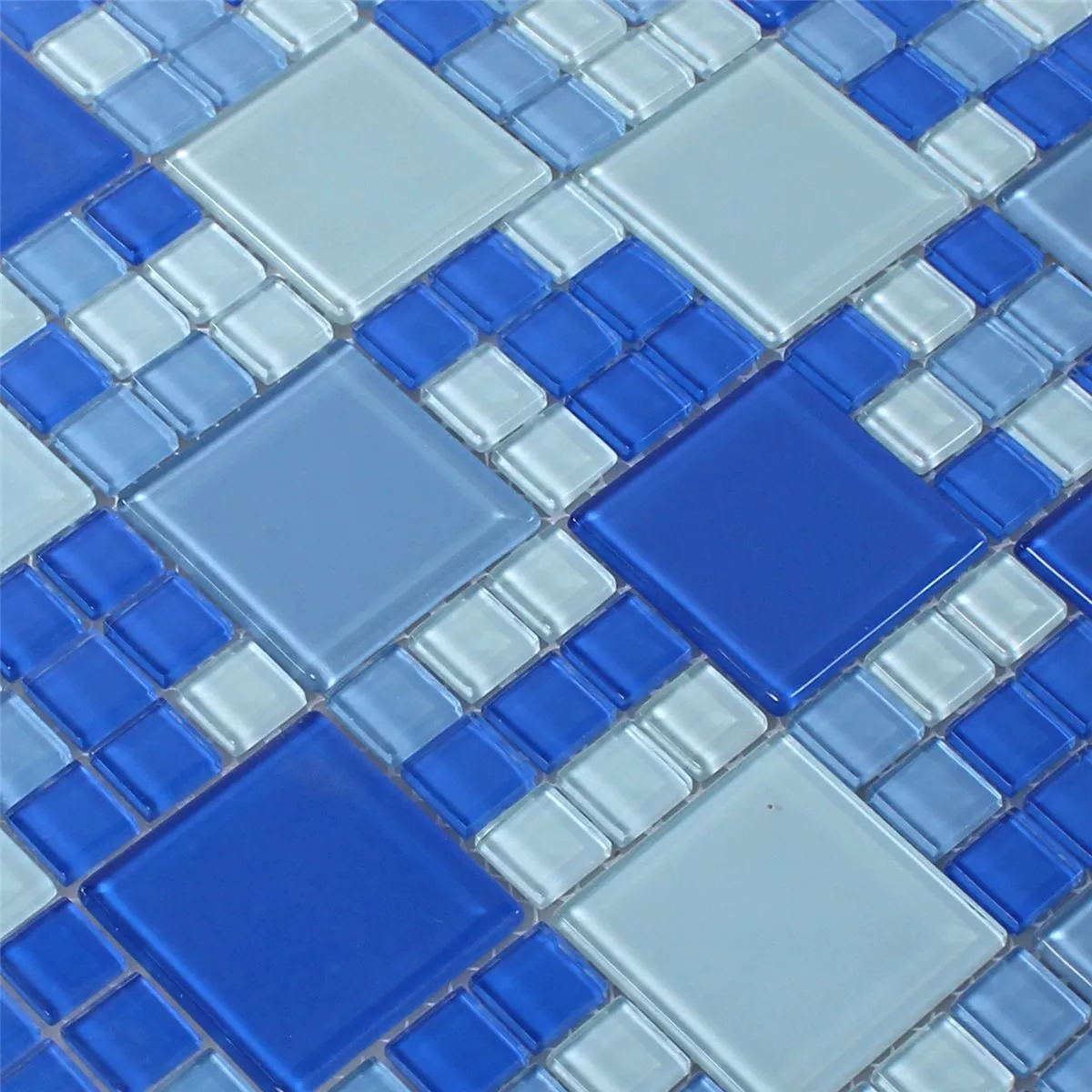 Glasmosaik Fliser Blå Lyseblå Mix