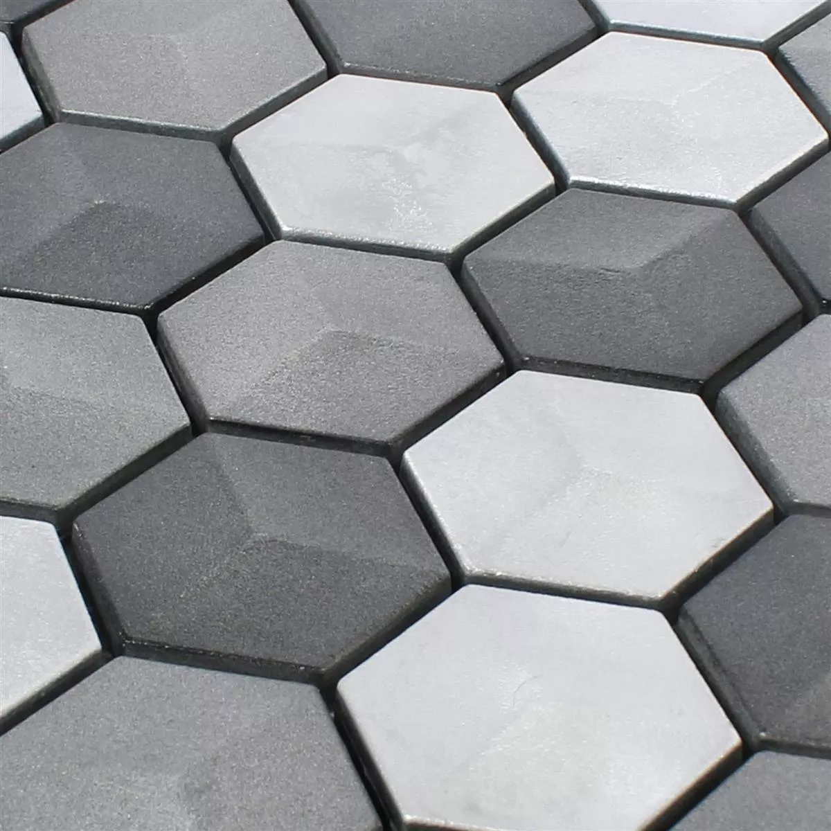 Prøve Mosaik Fliser Hexagon Kandilo Sort Sølv