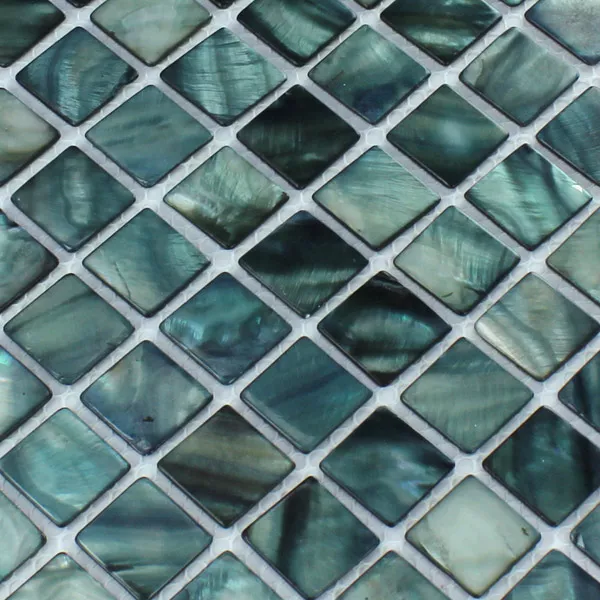 Mosaik Fliser Glas Nacre Effekt 25x25x2mm Grøn