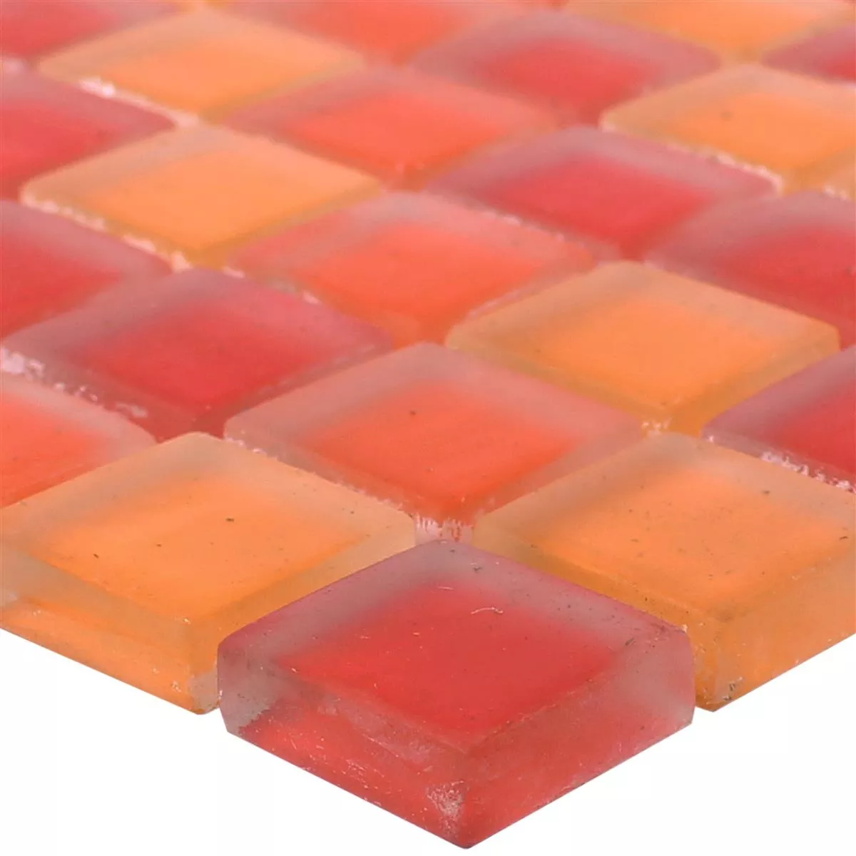 Glasmosaik Fliser Blossom Rød Appelsin Mix Måtte