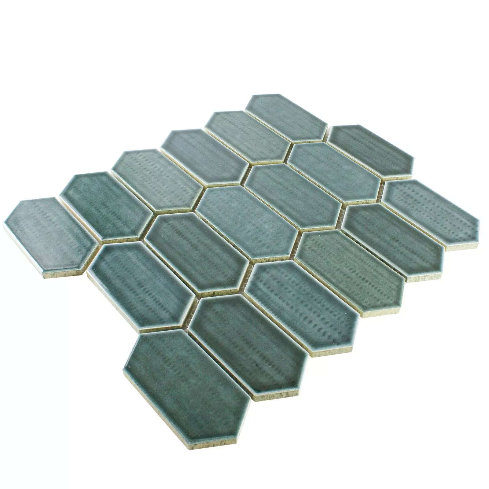 Prøve Keramik Mosaik Fliser McCook Hexagon Lang Blå Gra