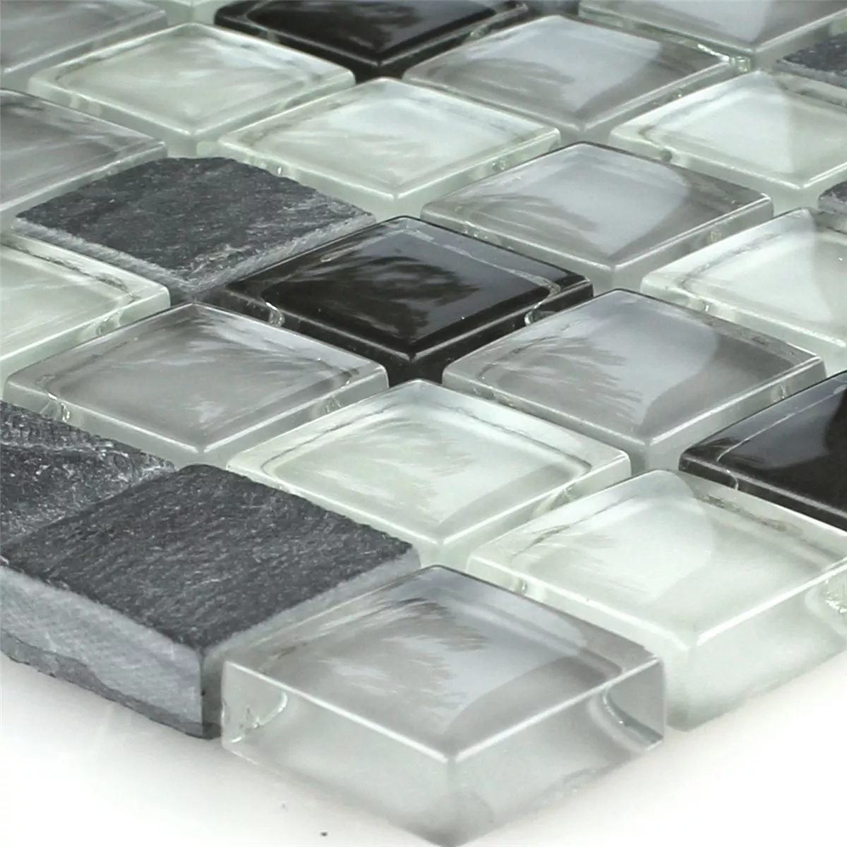 Glas Skifer Mosaik Gra Mix