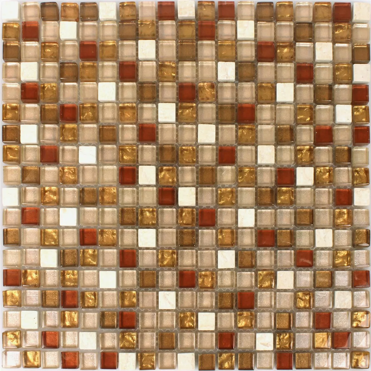 Mosaik Fliser Glas Natursten Mix Ocker Guld