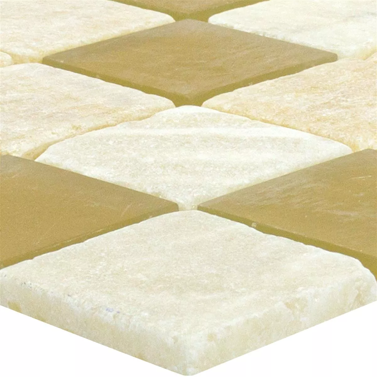 Prøve Glas Natursten Mosaik Fliser Aurelius Brun Beige Mix