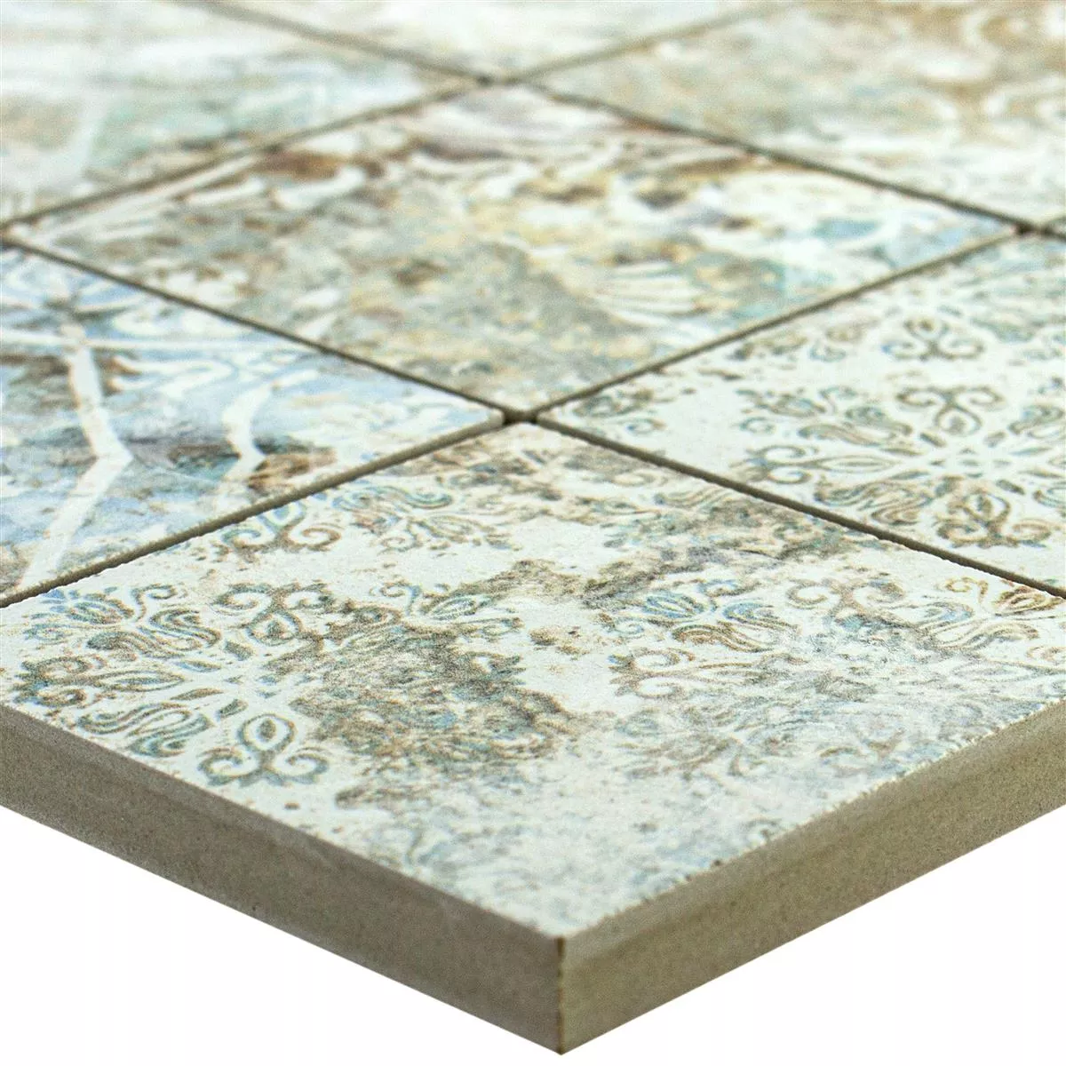 Keramikmosaik Fliser Bellona Effekt Lysfarverige 71x71mm