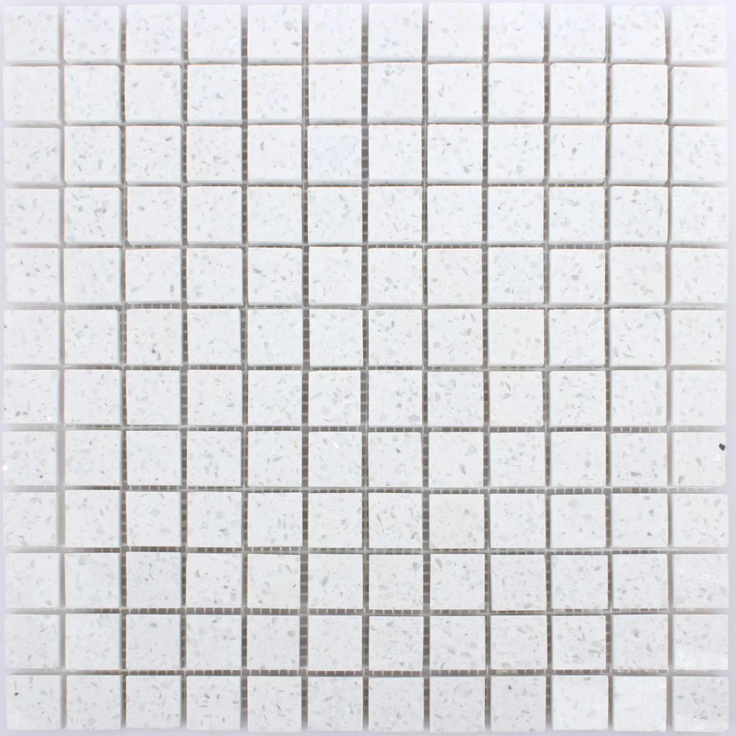 Prøve Mosaik Fliser Quarz Resin Hvid 