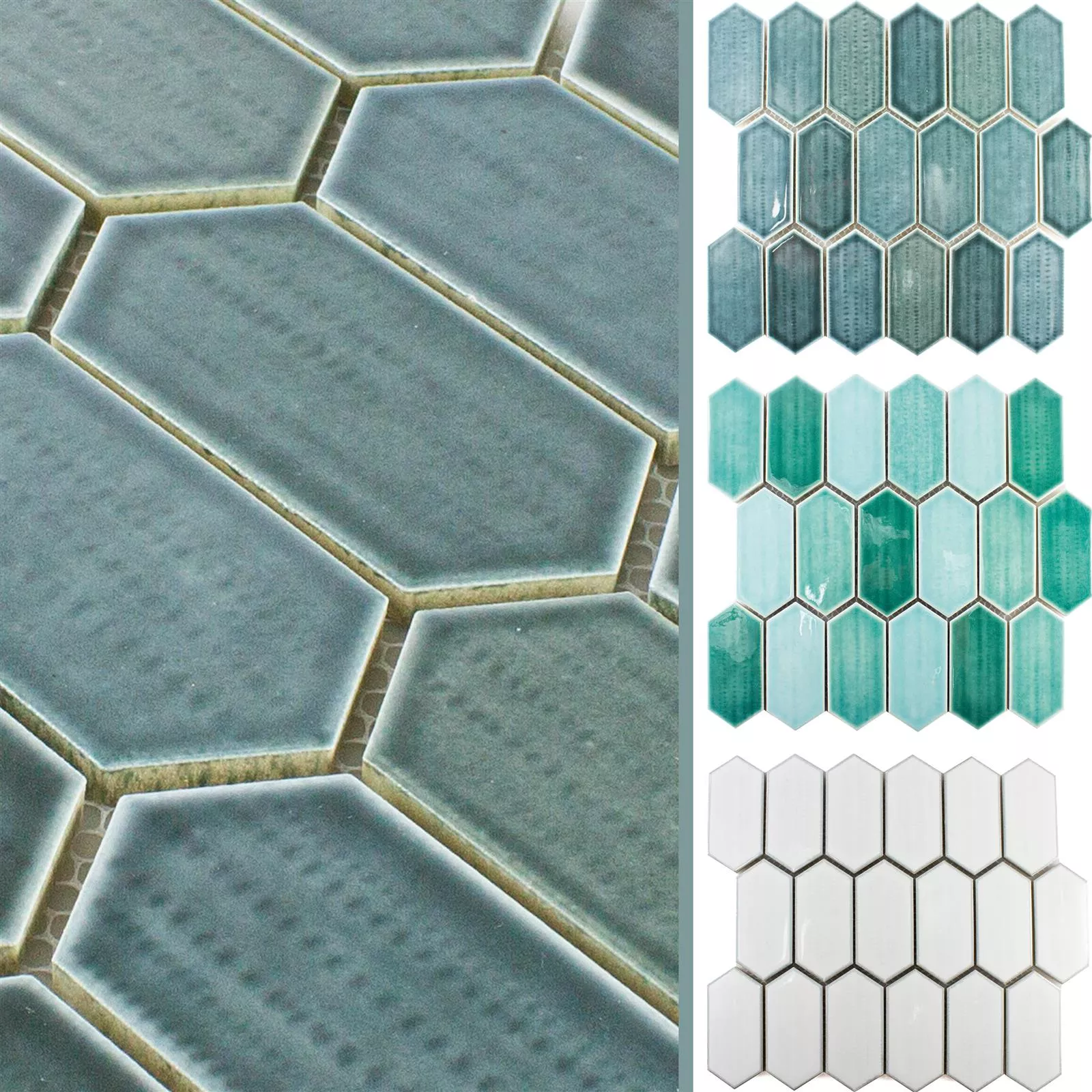Keramik Mosaik Fliser McCook Hexagon Lang