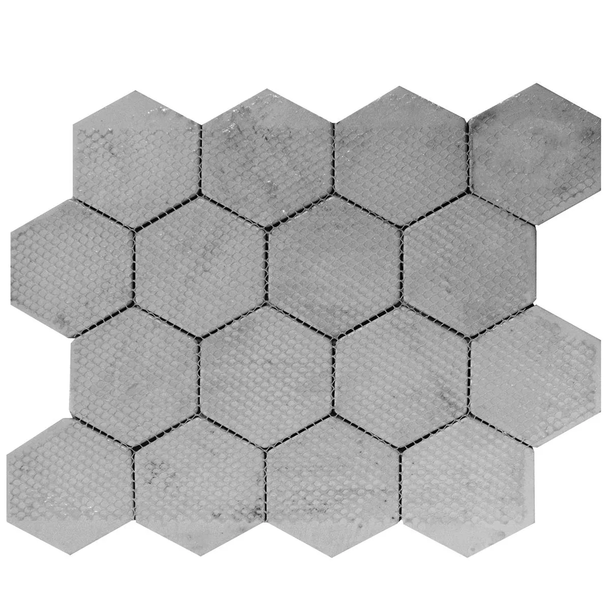 Glasmosaik Fliser Andalucia Hexagon Gra