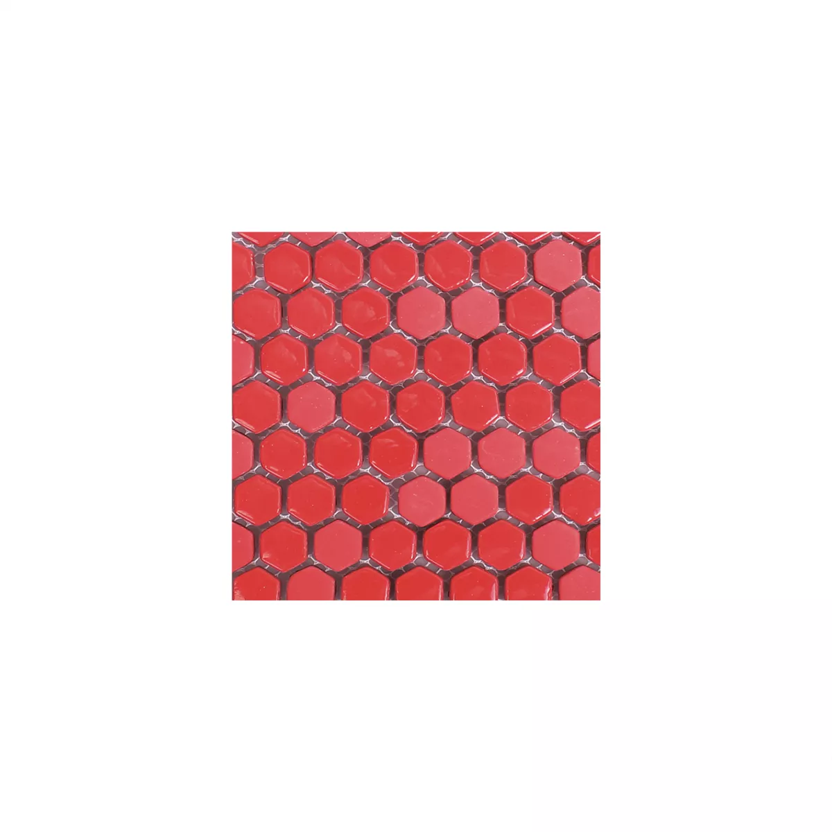 Prøve Glasmosaik Fliser Brockway Hexagon Eco Rød