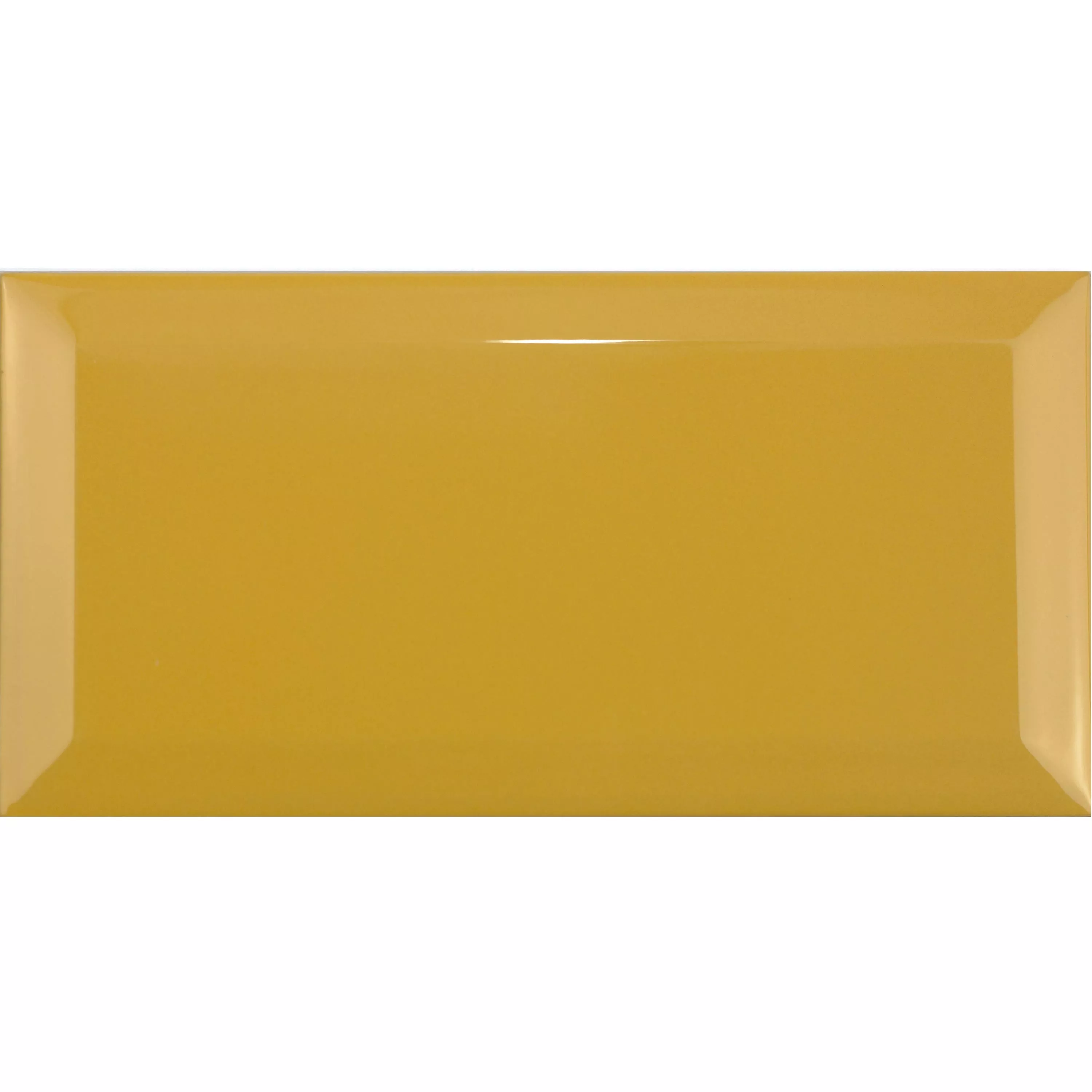 Metro Vægfliser Brussel Med Facet 10x20x0,7cm Amarillo Yema Metro Vægfliser Brussel Med Facet 10x20x0,7cm Amarillo Yema