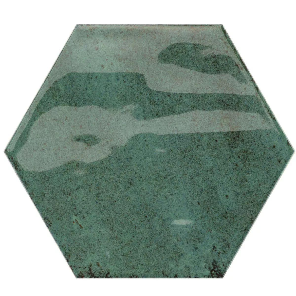 Prøve Vægfliser Arosa Strålende Bølgepap Hexagon Smaragdgrøn 17,3x15cm