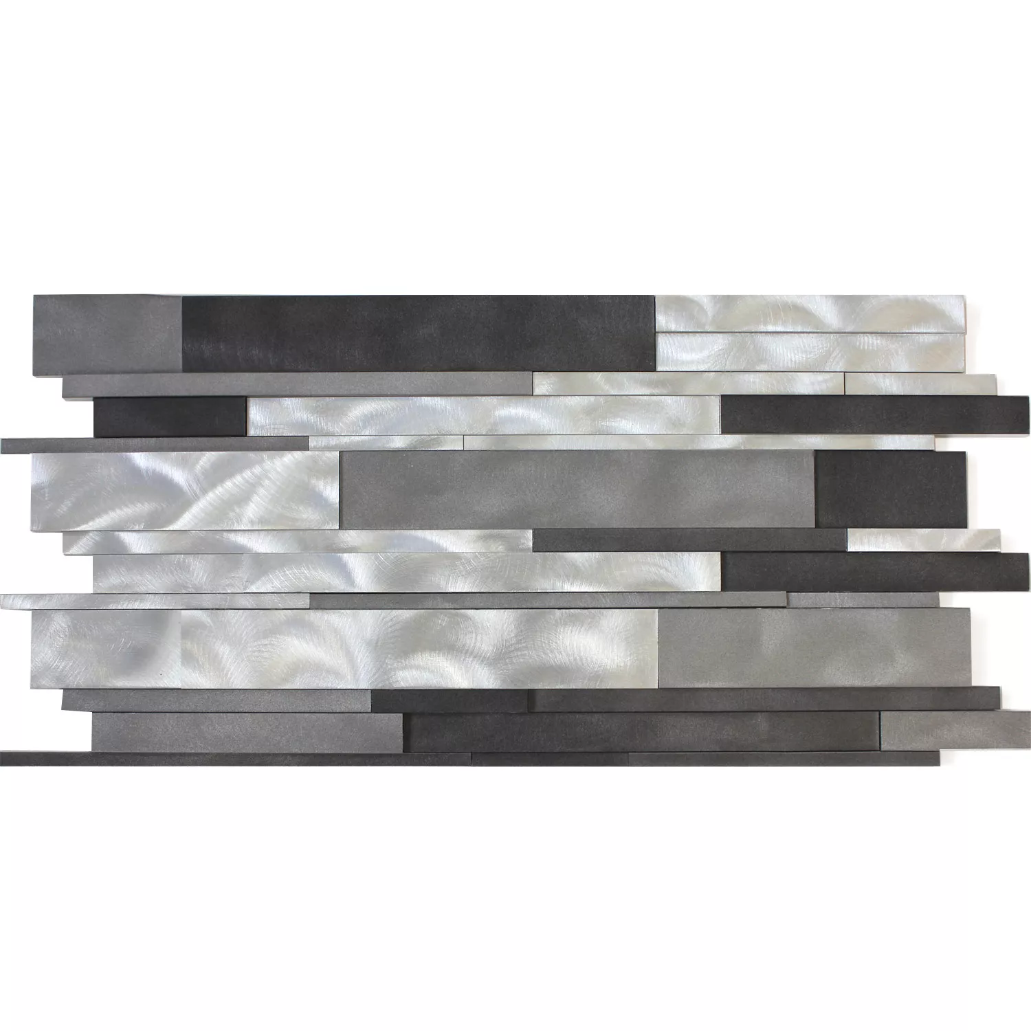 Aluminium Metal Mosaik Talara Sort Sølv 300x600mm