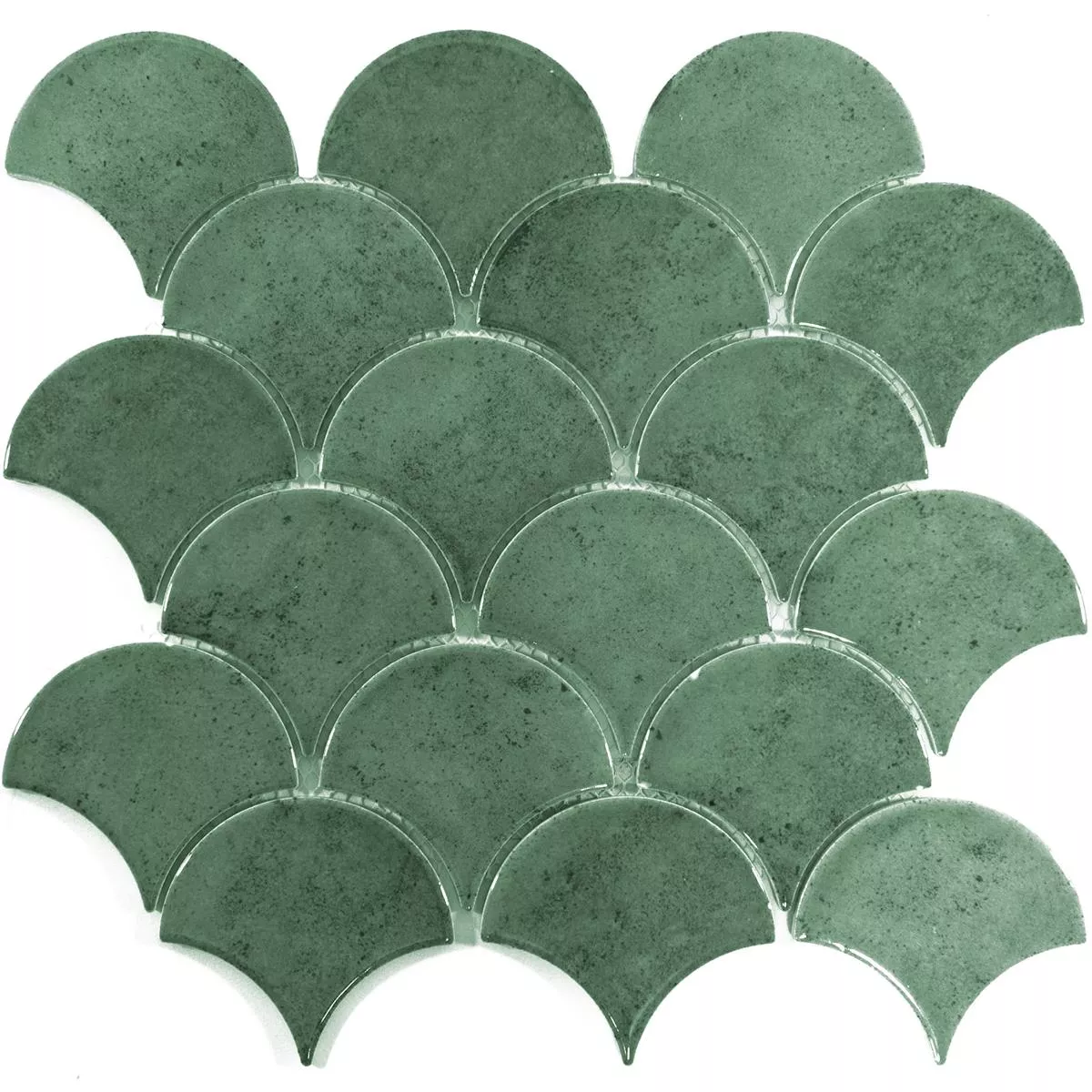 Keramik Mosaik Fliser Eldertown Fächer Mørkegrøn