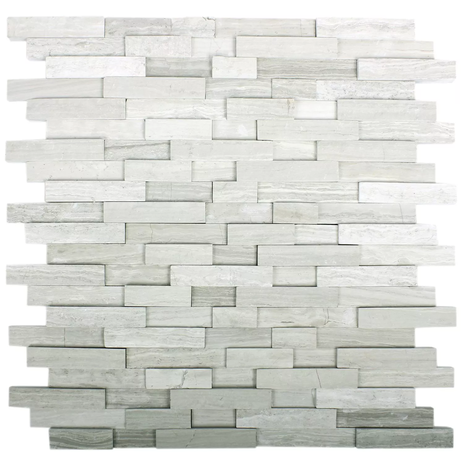Mosaik Fliser Marmor Stettin 3D Brick Gra