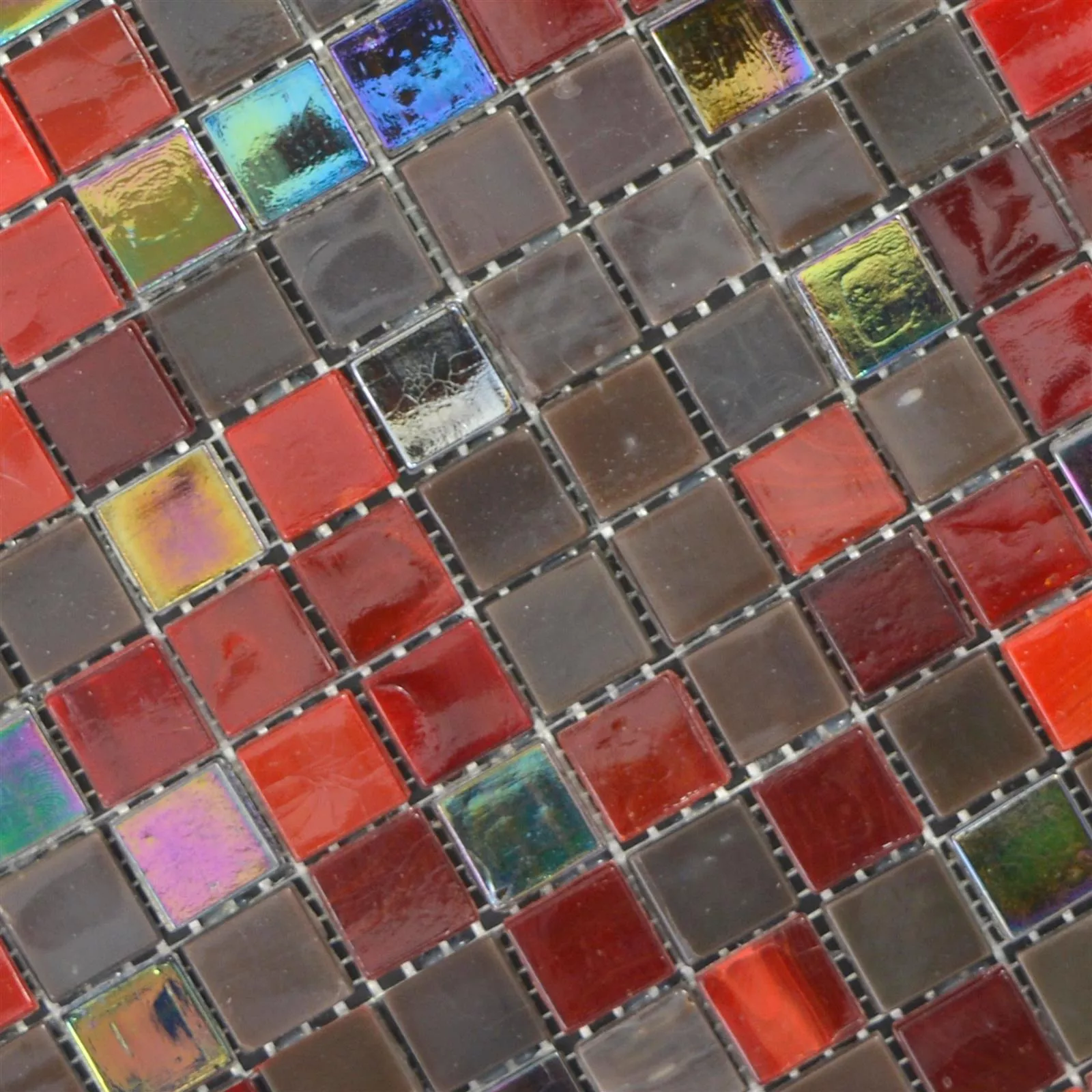 Glas Mosaik Fliser Rexford Nacre Effekt Brun Rød