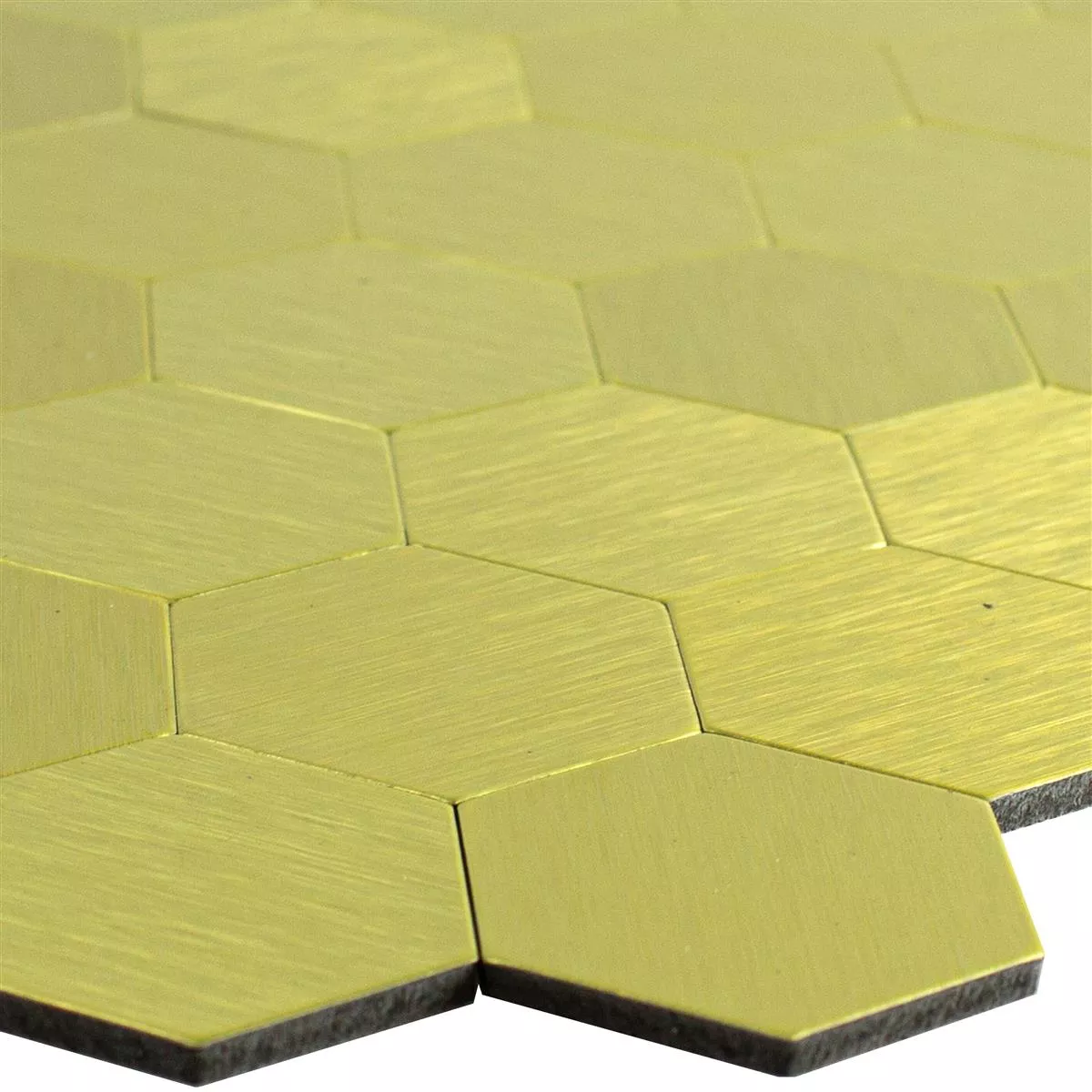 Mosaik Fliser Metal Selvklæbende Vryburg Guld Hexagon Mosaik Fliser Metal Selvklæbende Vryburg Guld Hexagon