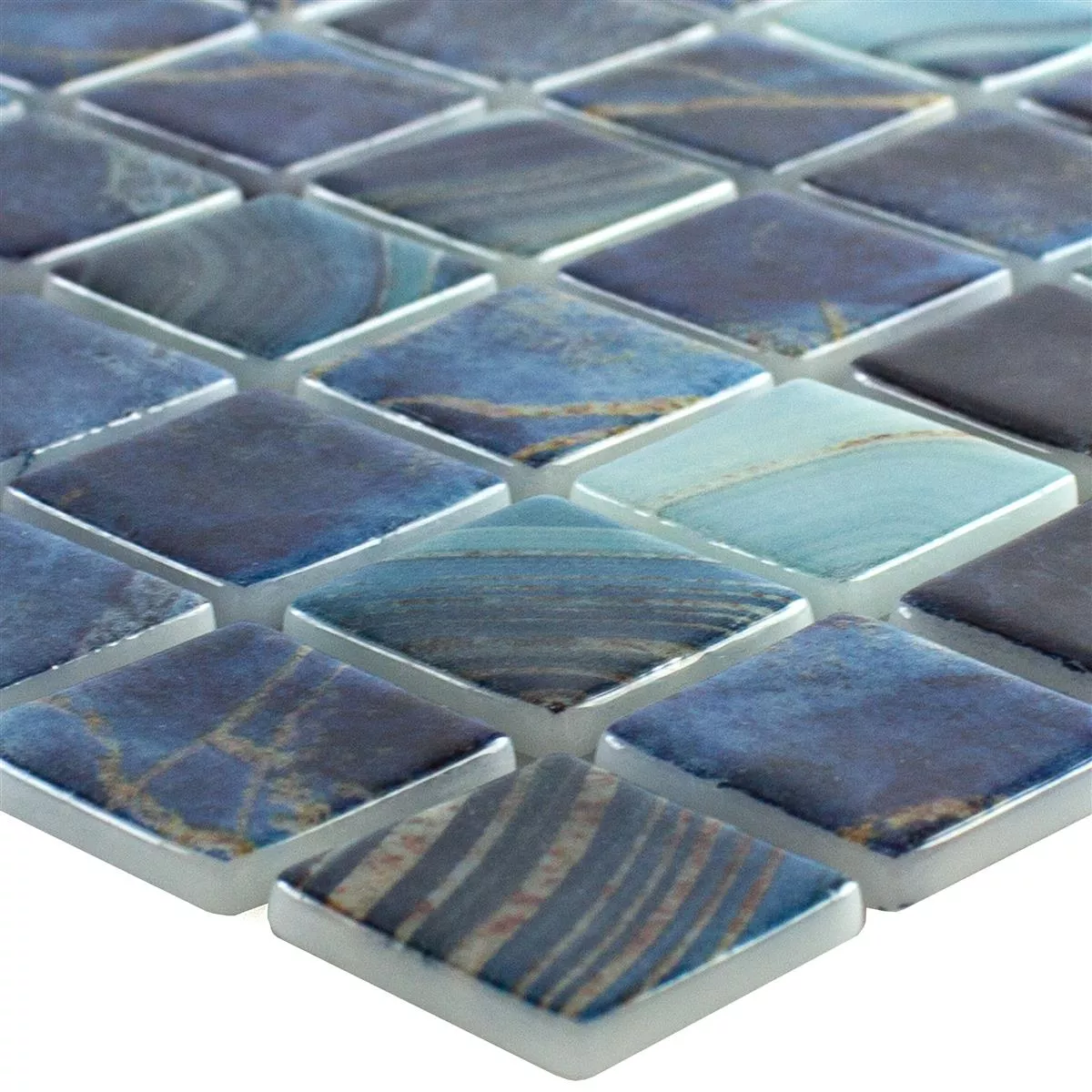 Swimmingpool Mosaik Baltic Blå Turkis 25x25mm