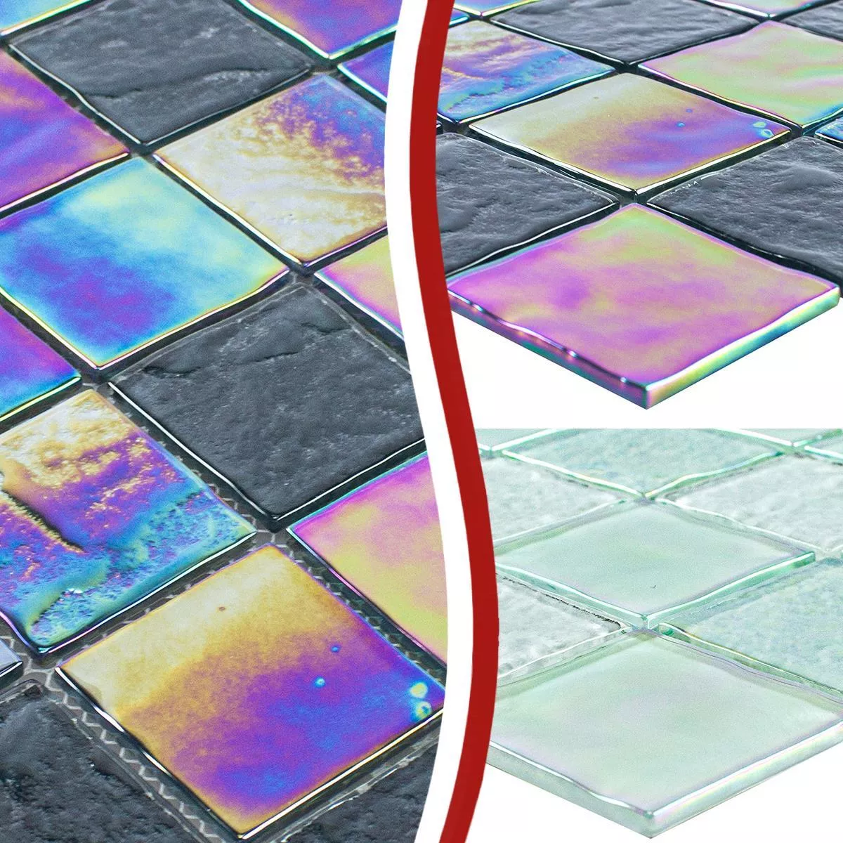 Prøve Glasmosaik Fliser Nacre Effekt Darwin