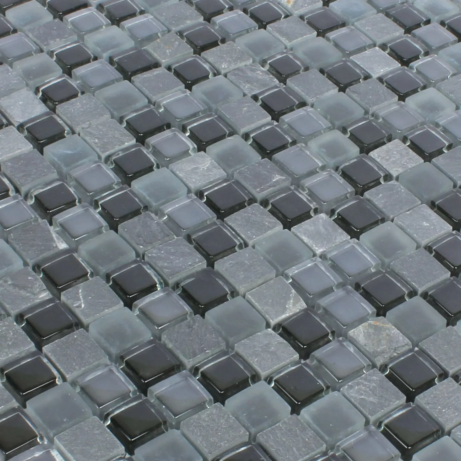 Prøve Mosaik Fliser Marmor Java Glasmix Apollo Sort 