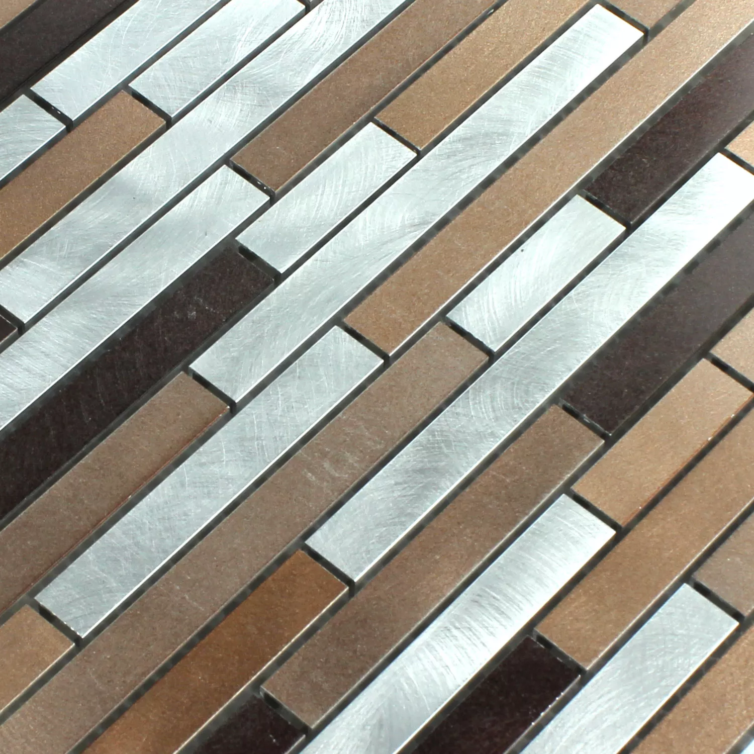 Aluminium Metal Mosaik Fliser Kobber Brun Mix
