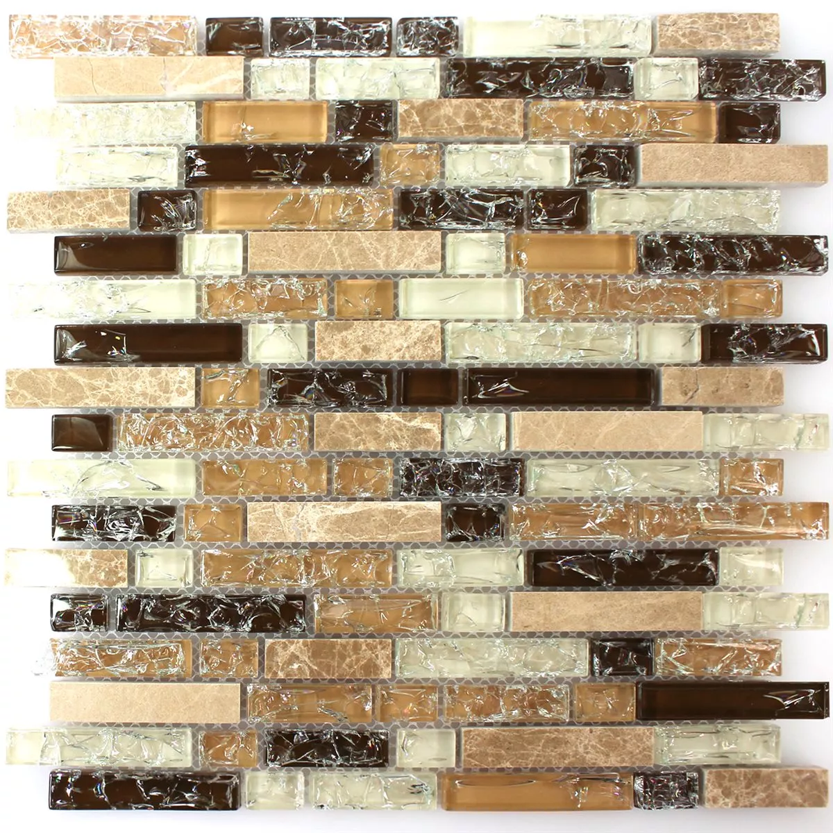 Prøve Mosaik Fliser Glas Marmor Emperador Mix