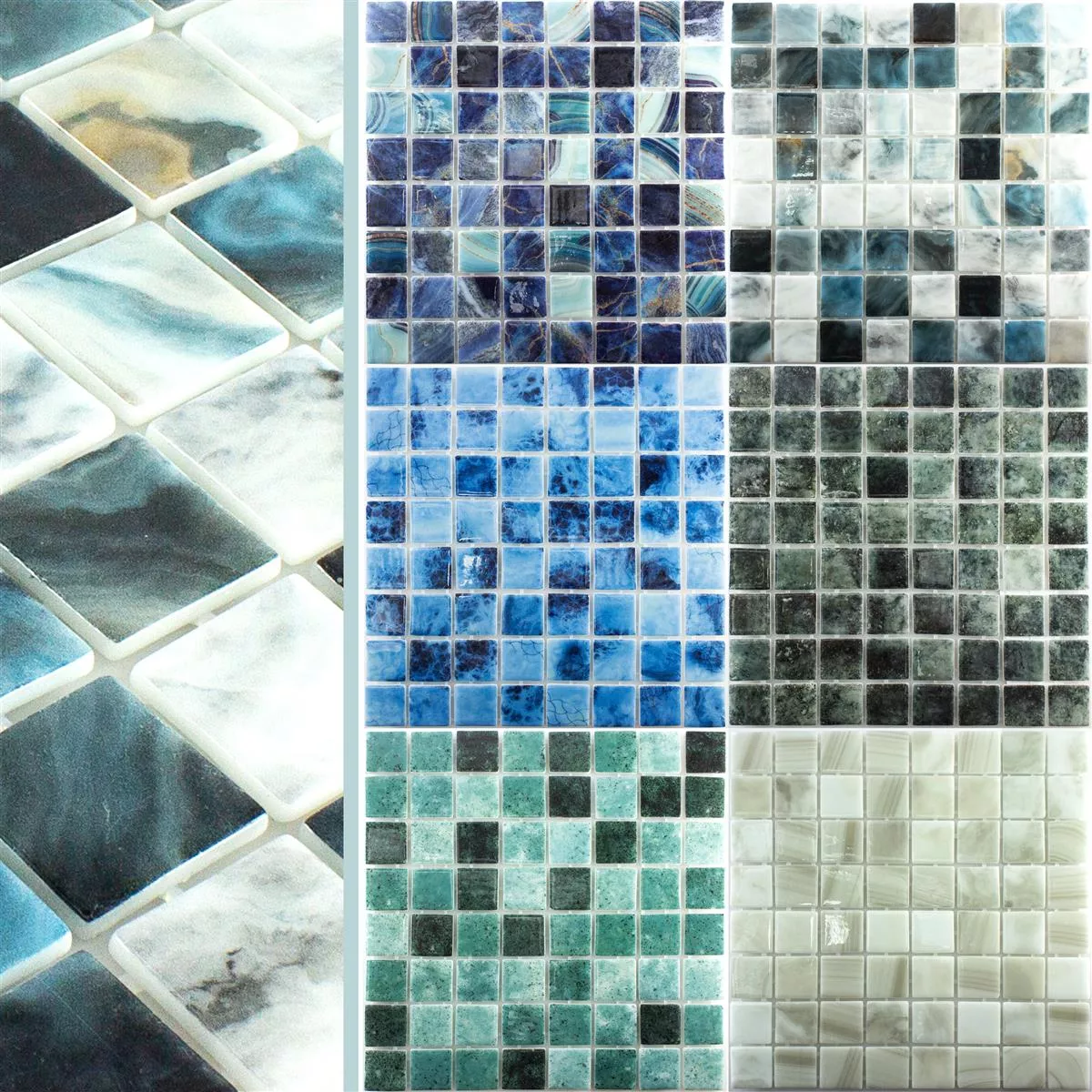 Prøve Glas Swimmingpool Mosaik Baltic