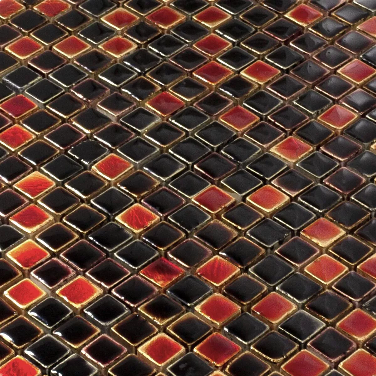 Prøve Natursten Mosaik Fliser Firestone Rød Mix