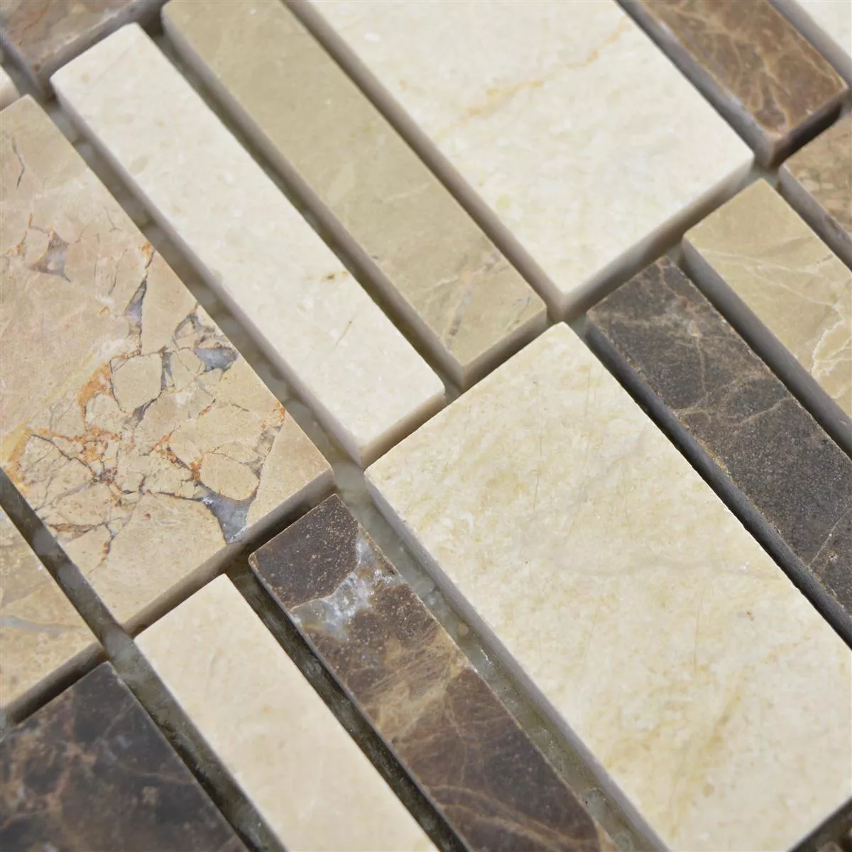 Prøve Marmor Mosaik Fliser Sunbury Brun Beige