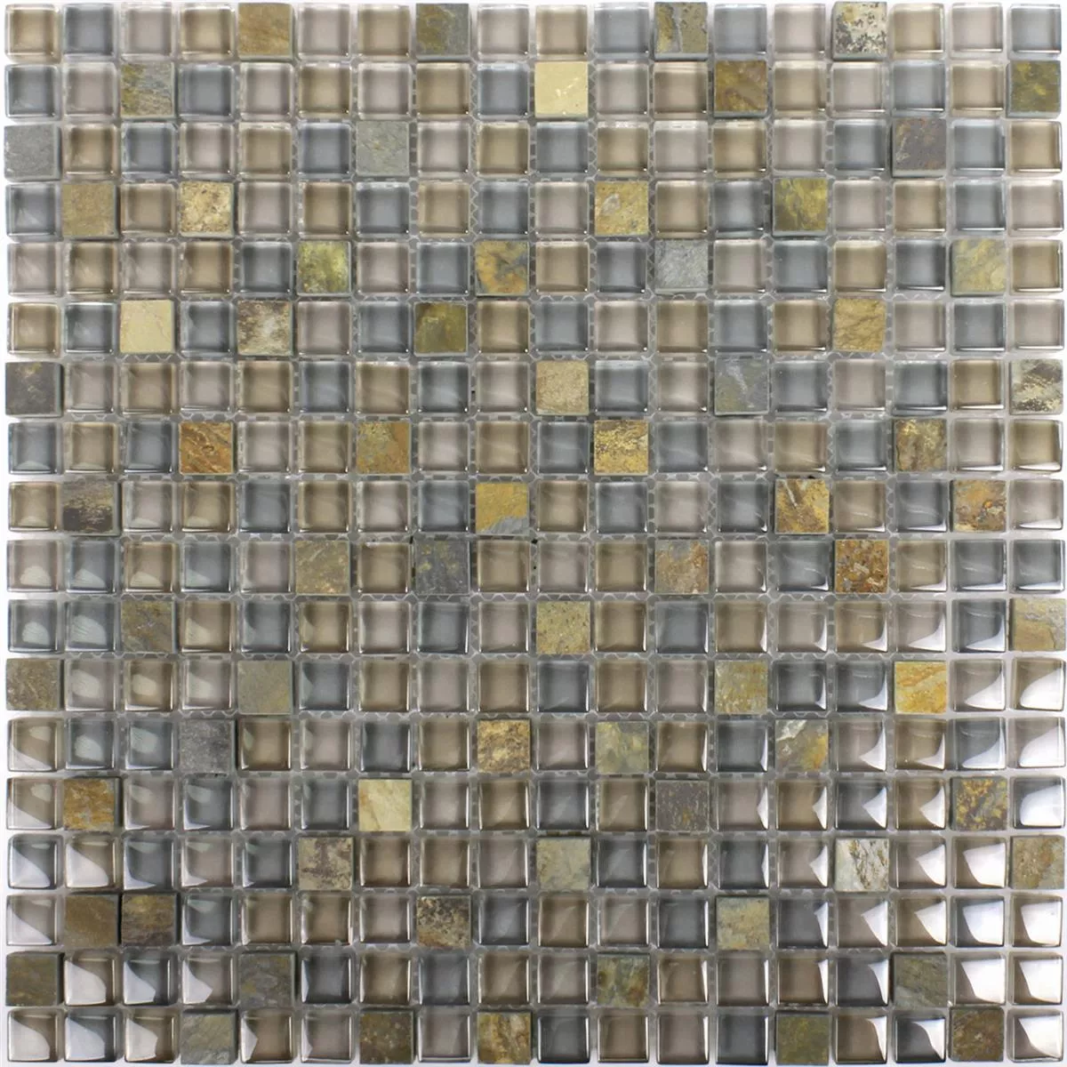 Mosaik Fliser Marmor Java Glasmix Apollo Brun 15