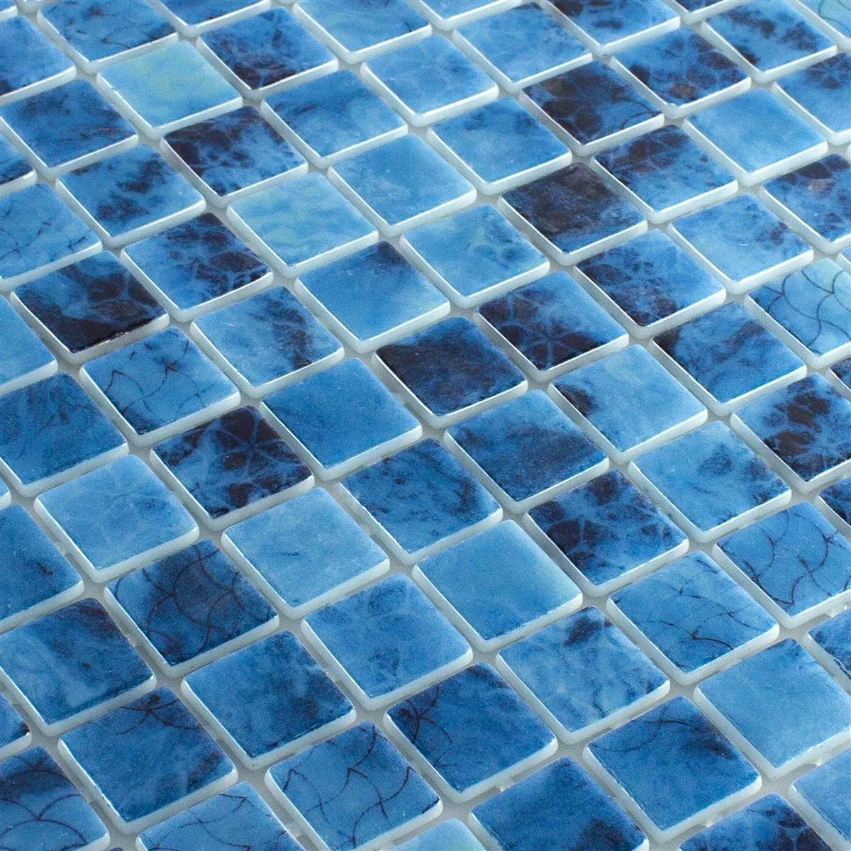 Swimmingpool Mosaik Baltic Blå 25x25mm